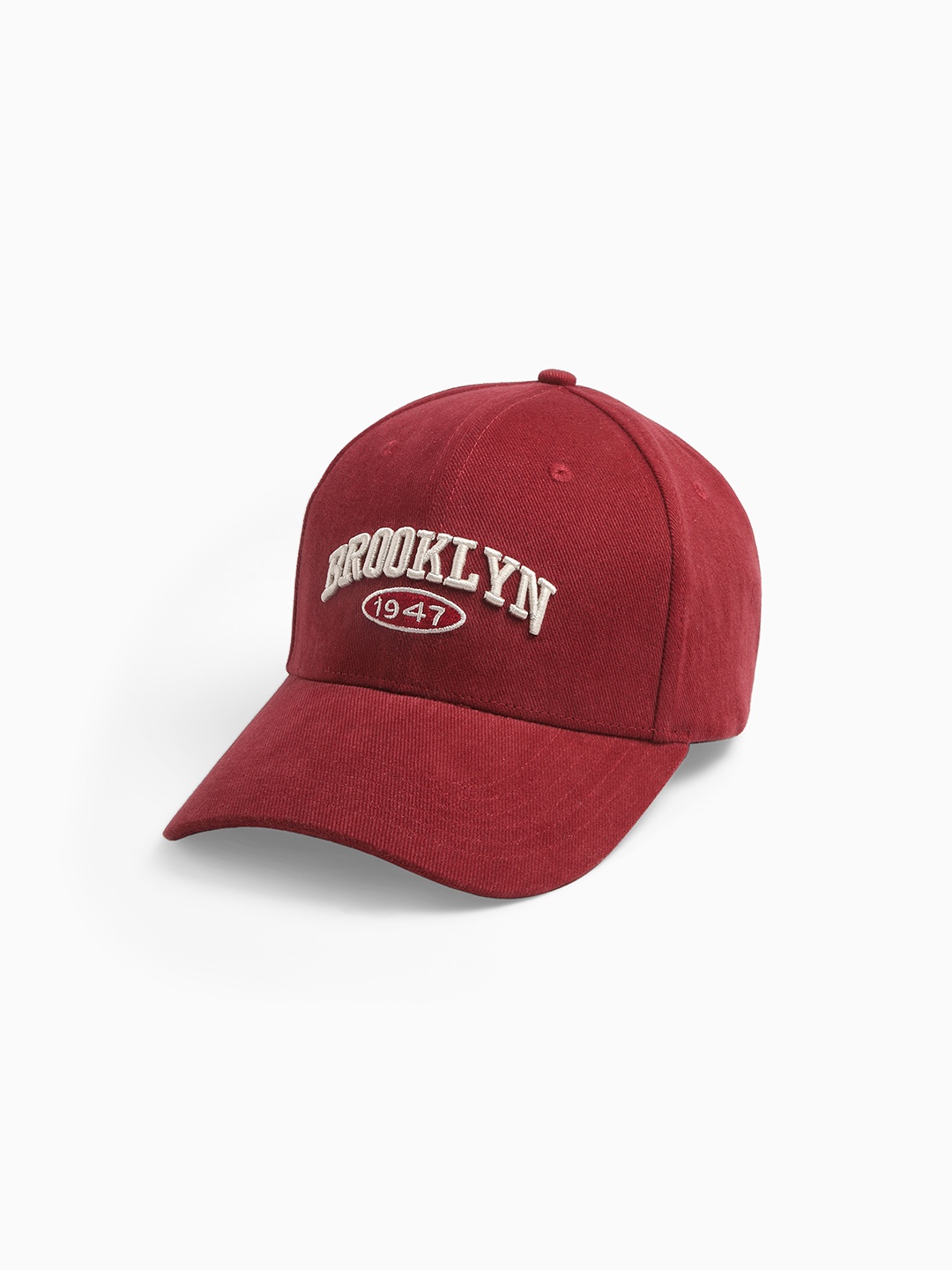 

THE BEAR HOUSE Men Embroidered Pure Cotton Baseball Cap, Maroon