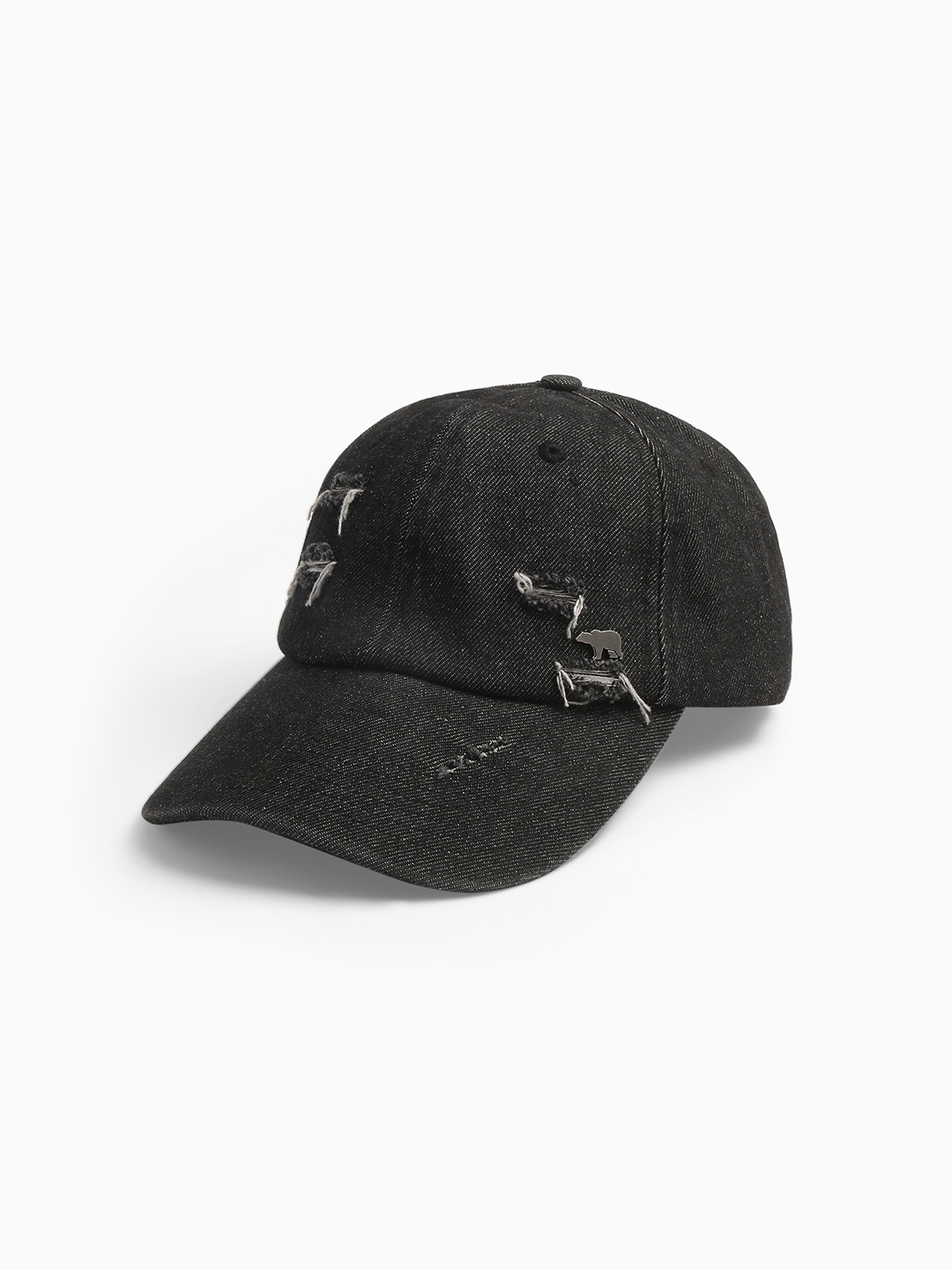 

THE BEAR HOUSE Men Pure Cotton Baseball Cap, Black