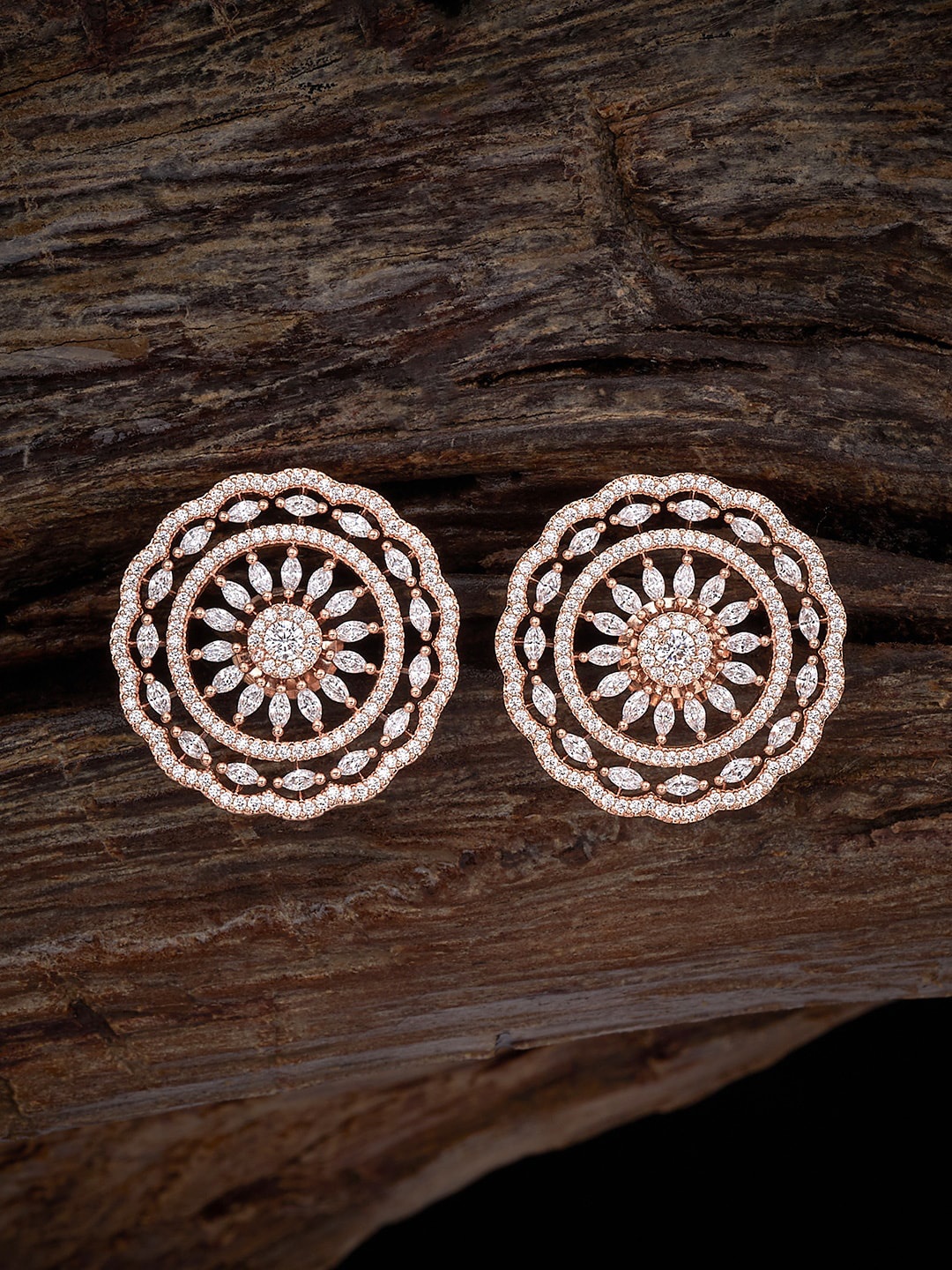 

Kushal's Fashion Jewellery Rose Gold Plated Studs Earrings