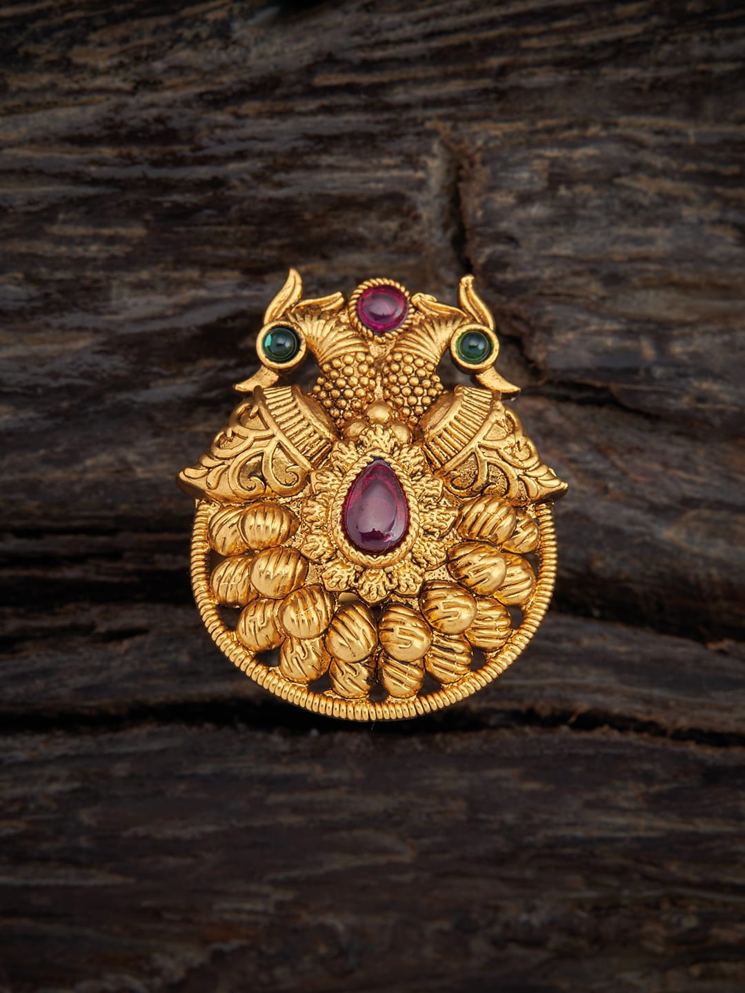 

Kushal's Fashion Jewellery Gold-Plated Stone Studded Finger ring