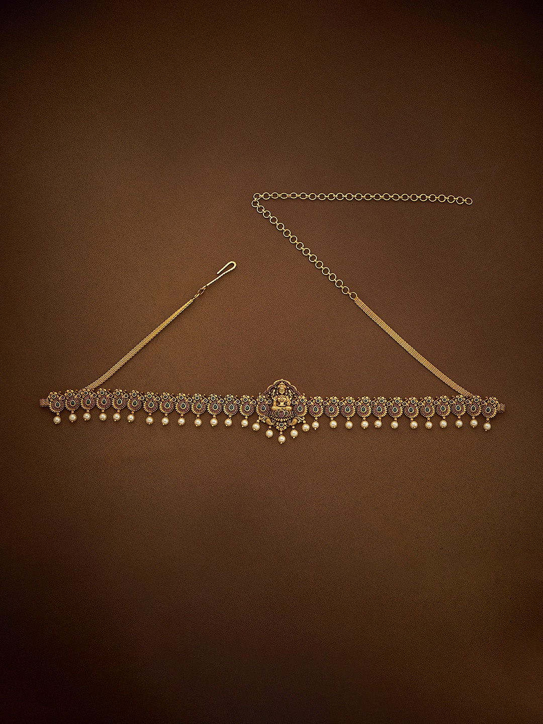 

Kushal's Fashion Jewellery Gold-Plated Artificial Beads Studded Waist Chain