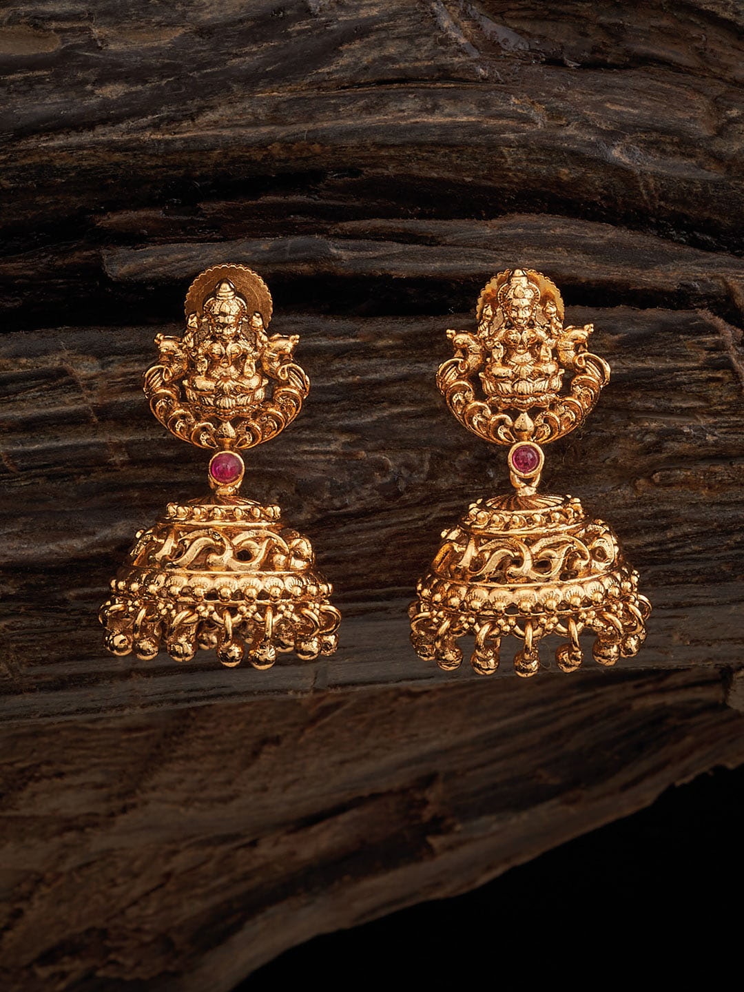 

Kushal's Fashion Jewellery Gold-Plated Classic Jhumkas Earrings