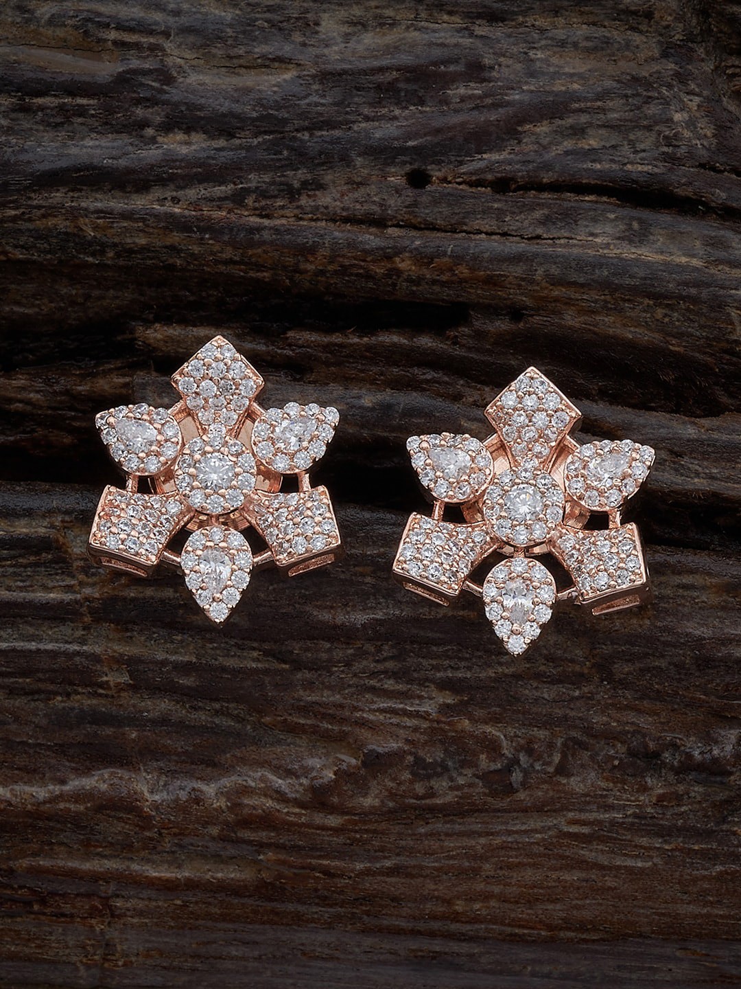 

Kushal's Fashion Jewellery Gold Plated Zircon Stud Earrings