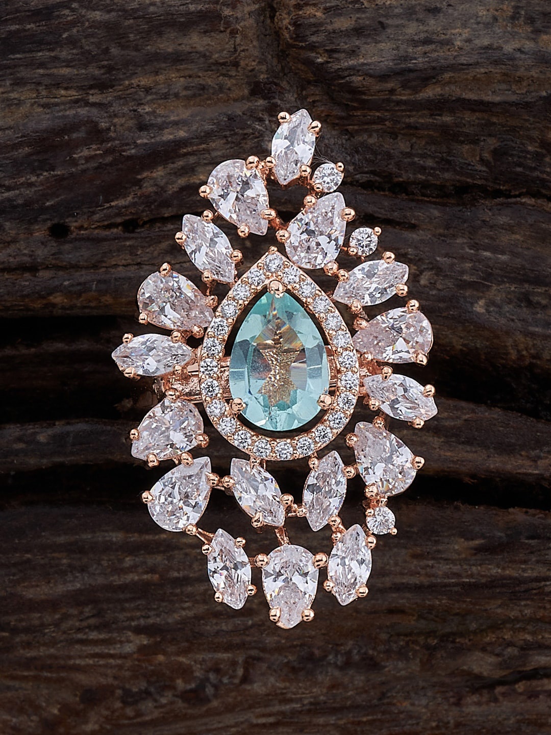 

Kushal's Fashion Jewellery Rose Gold-Plated Zircon-Studded Ring