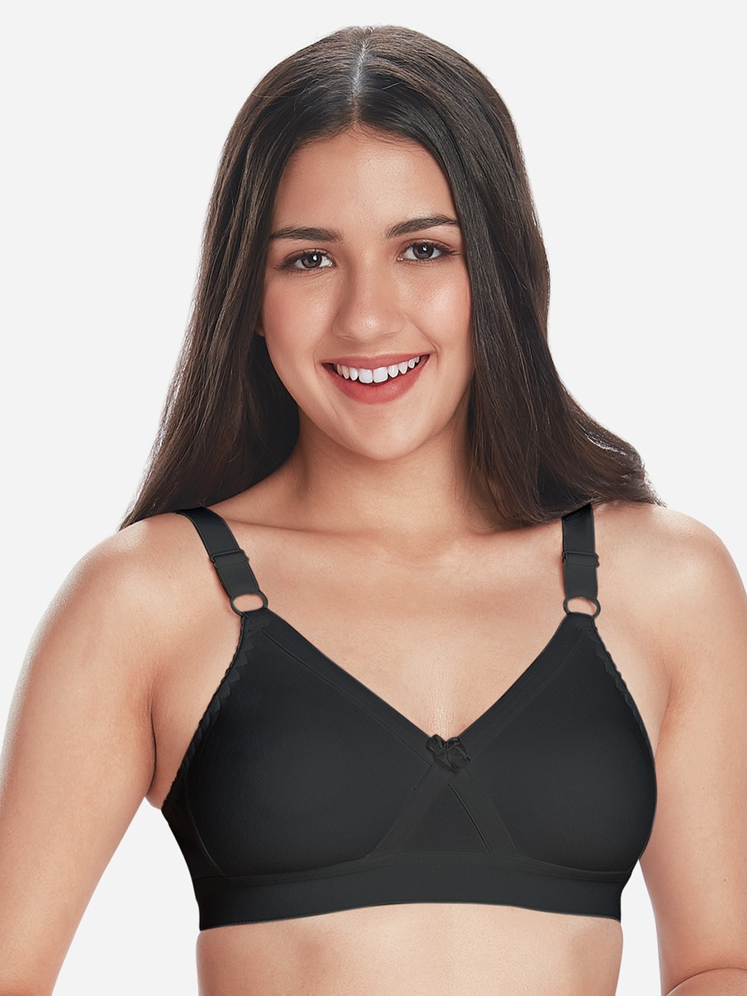 VStar Full Coverage Non Padded Everyday Bra With All Day Comfort, Black