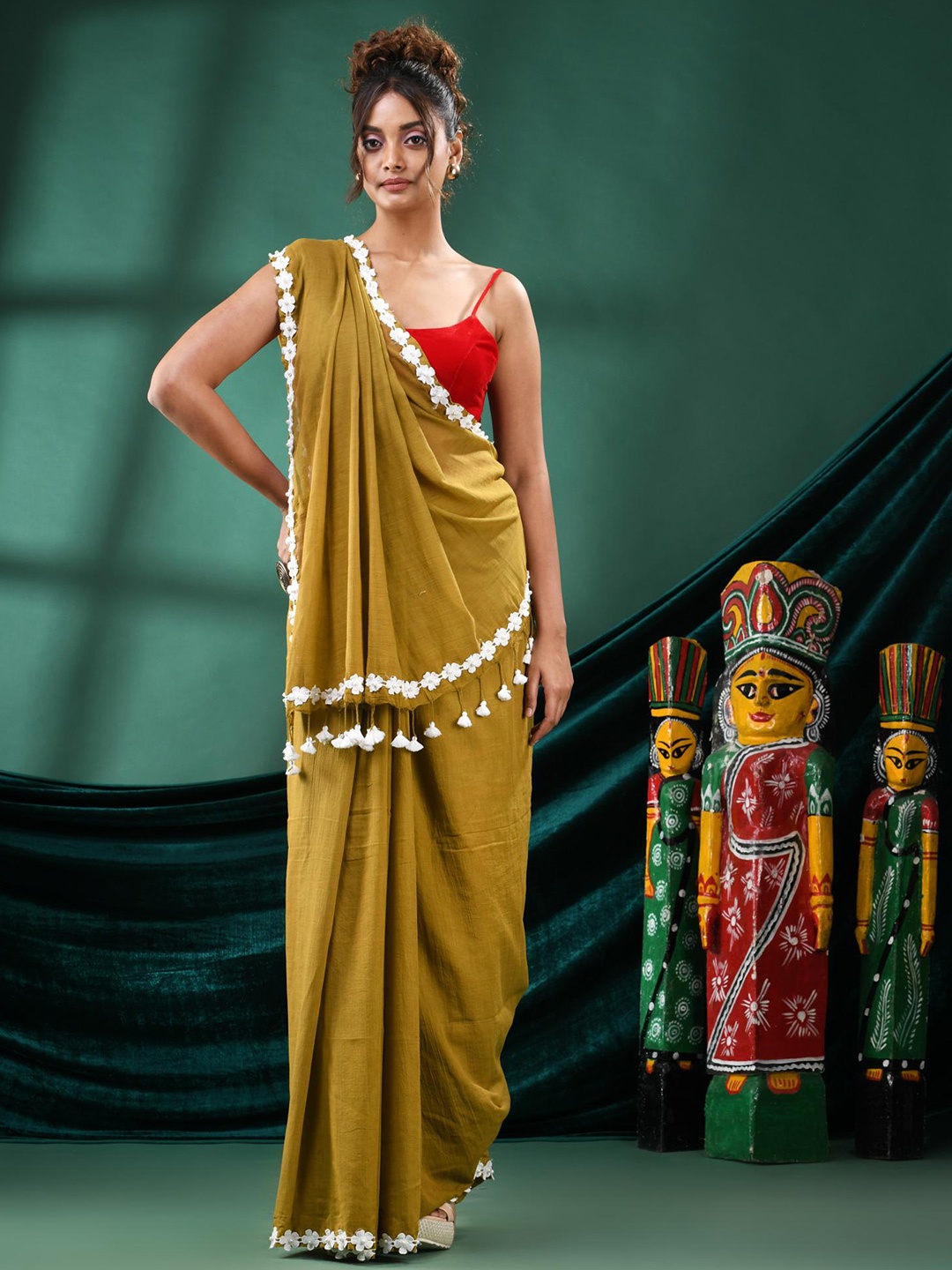 

Angoshobha Pure Cotton Saree, Mustard