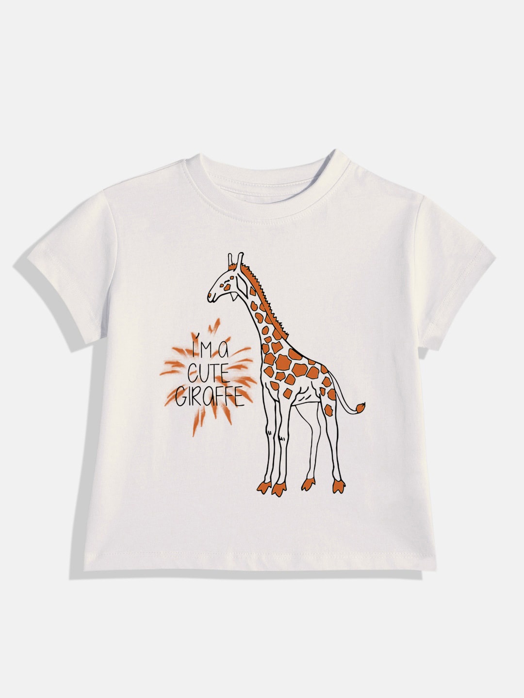

Huetrap Girls Graphic Printed Round Neck T-shirt, White