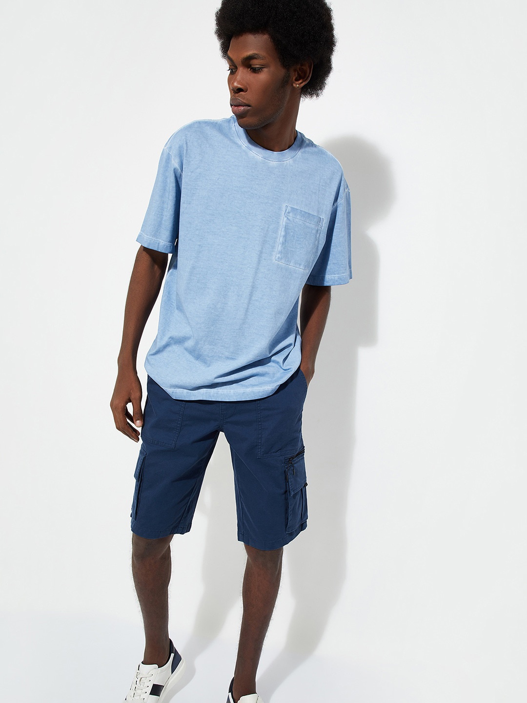 

max URB_N Men Oversize Pigment Dyed T-shirt, Blue
