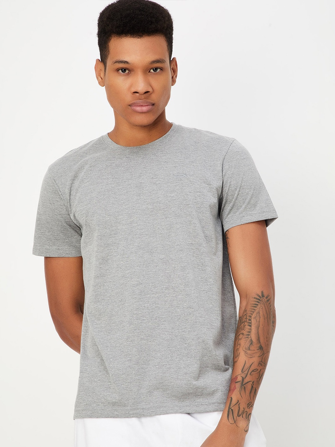 

max Round Neck Short Sleeves Lounge T-shirt, Grey