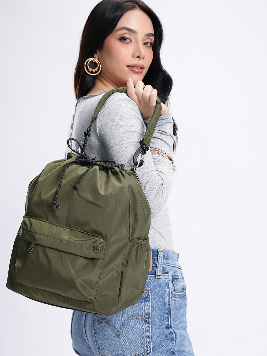 

Mast & Harbour Women Backpack with External Zip Pocket, Olive