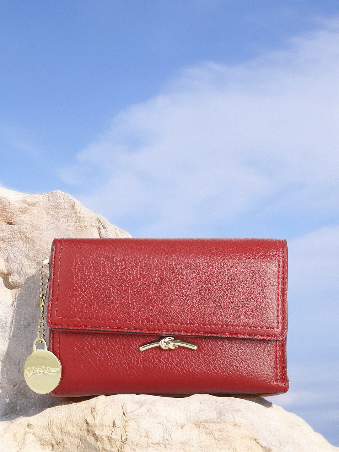 

Mast & Harbour Women Three Fold Wallet, Red