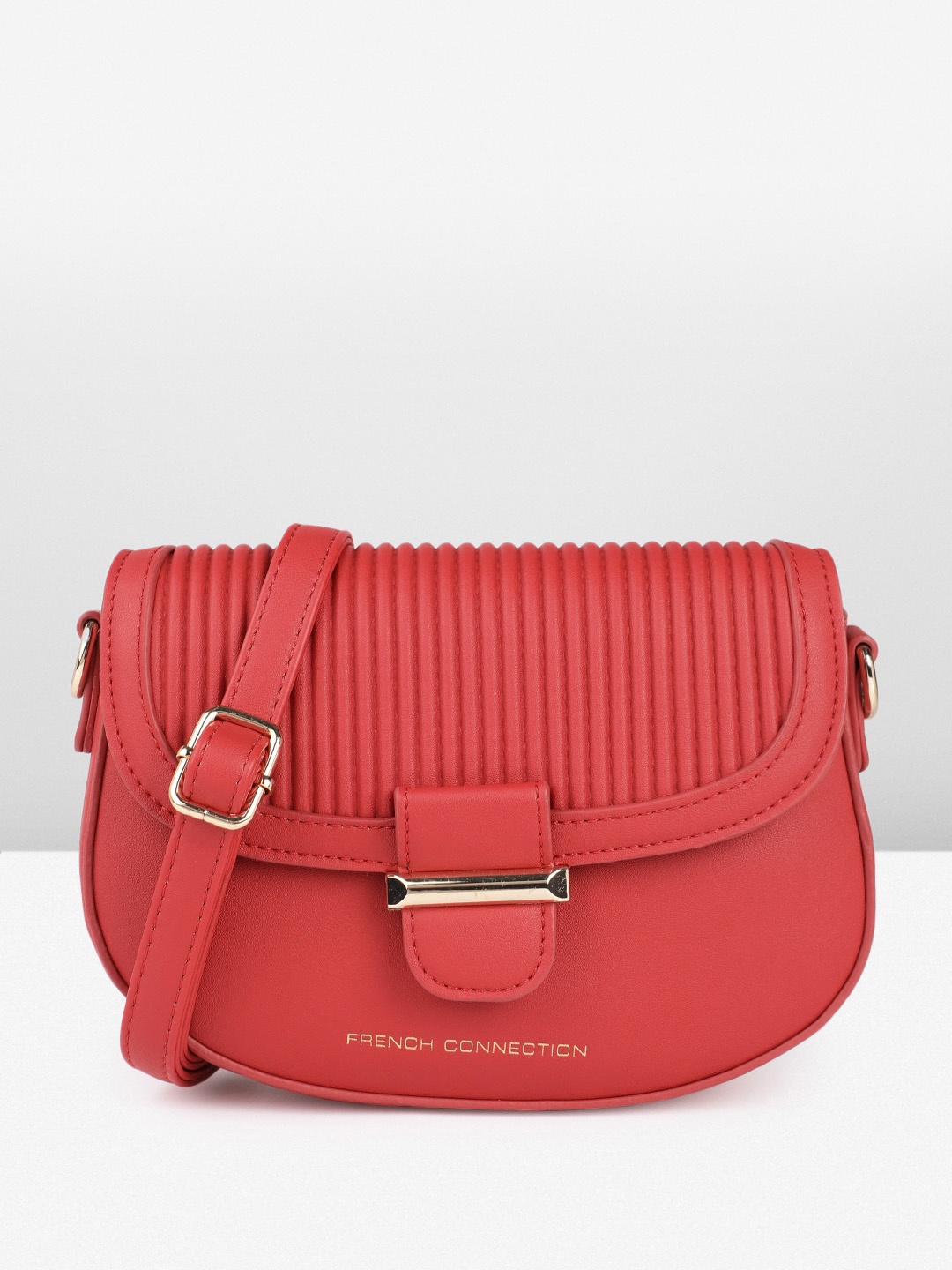 

French Connection Textured Structured Sling Bag, Red