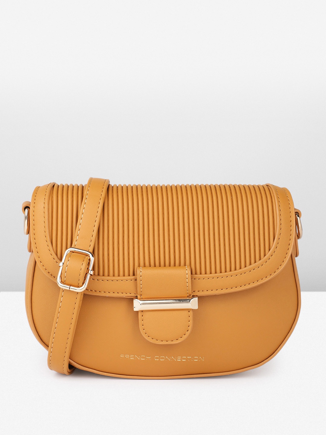 

French Connection Structured Sling Bag, Mustard