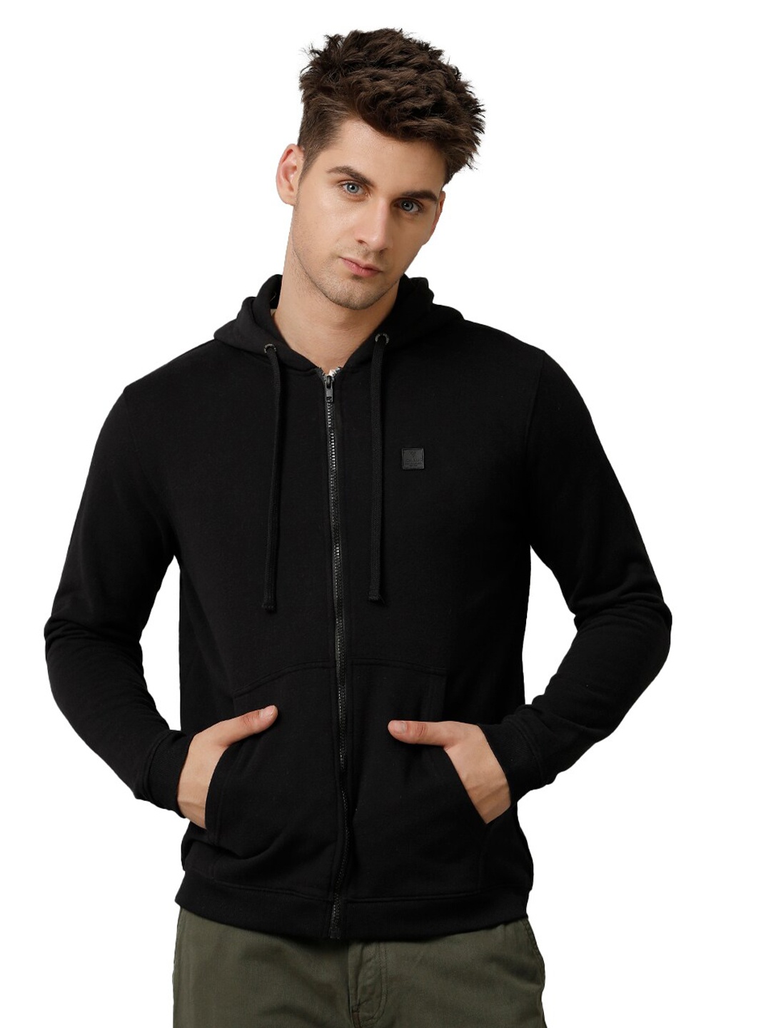 

Voi Jeans Hooded Front-Open Sweatshirt, Black