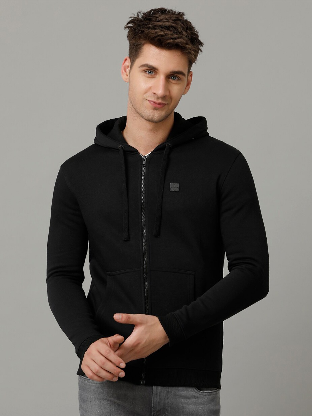 

Voi Jeans Hooded Front Open Sweatshirt, Black