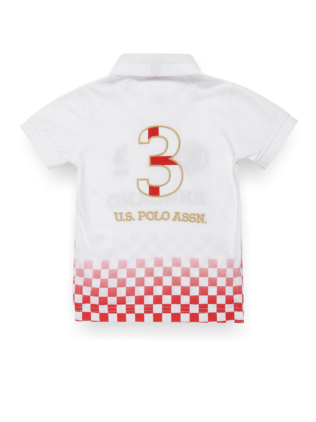 

U.S. Polo Assn. Kids Boys Polo Collar Short Sleeves Applique Cotton Regular Fit T-shirt, White