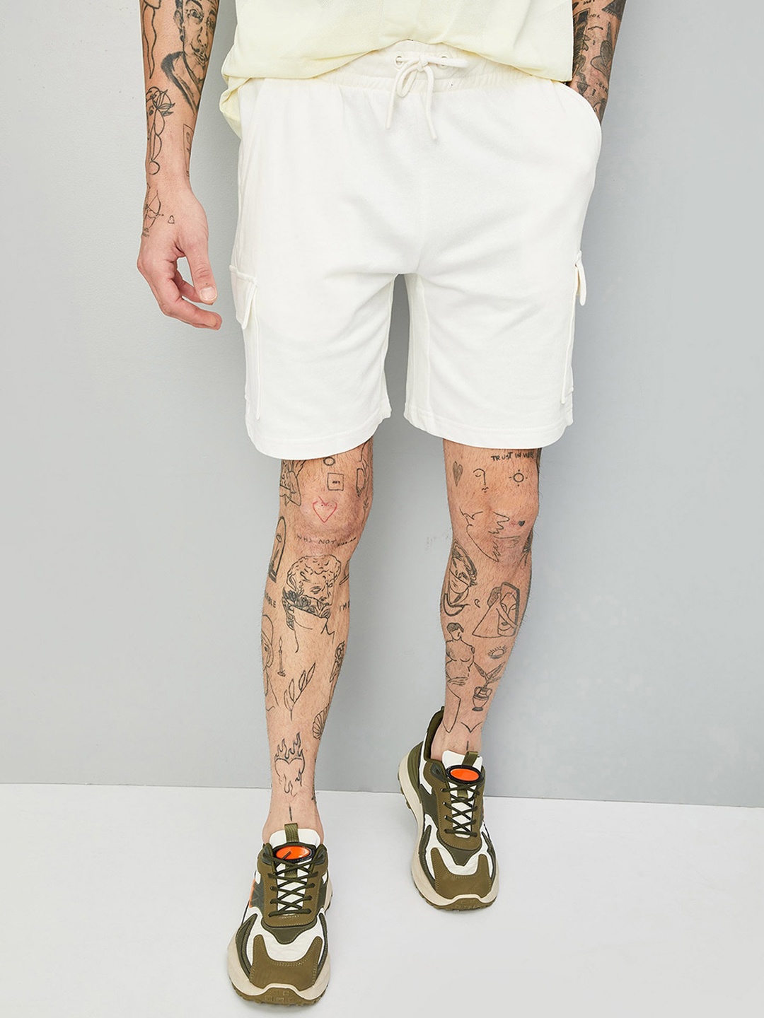 

max Men Mid-Rise Pure Cotton Shorts, Beige