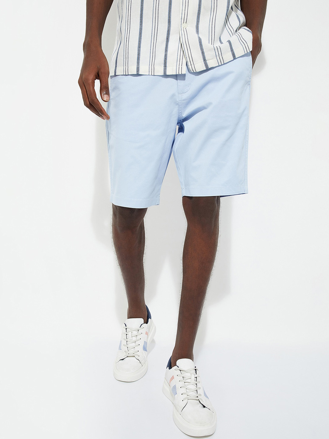 

max URB_N Men Slim Fit Solid Shorts, Blue