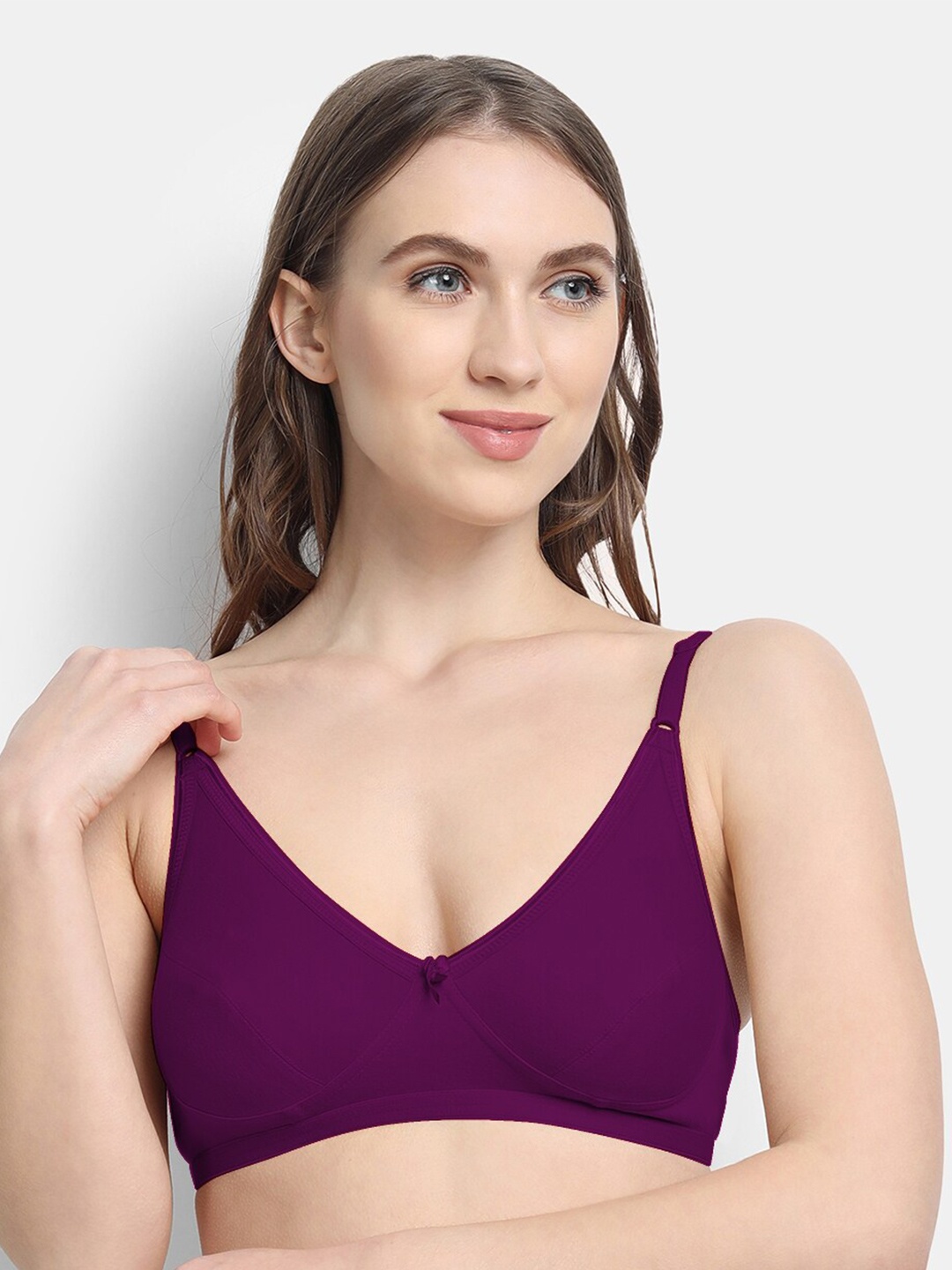 

VStar Medium Coverage Non Padded Everyday Bra With All Day Comfort, Purple