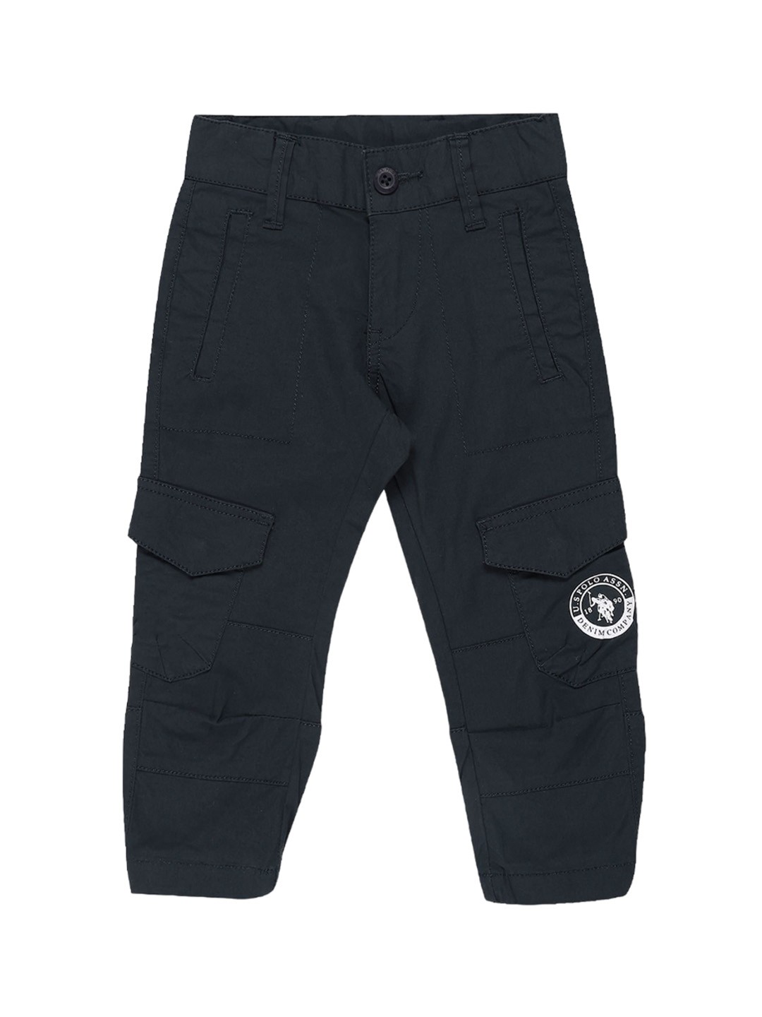 

U.S. Polo Assn. Kids Boys Classic Slim Fit Mid-Rise Cargos Trousers, Blue
