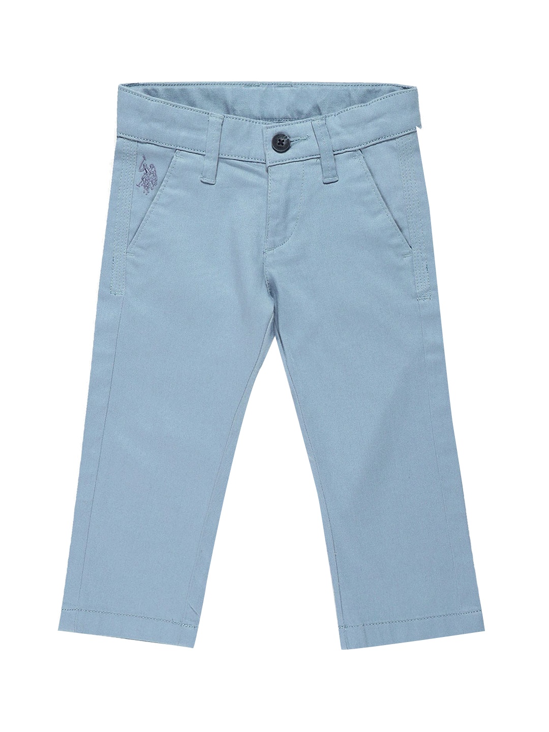 

U.S. Polo Assn. Kids Boys Classic Slim Fit Mid-Rise Trousers, Blue