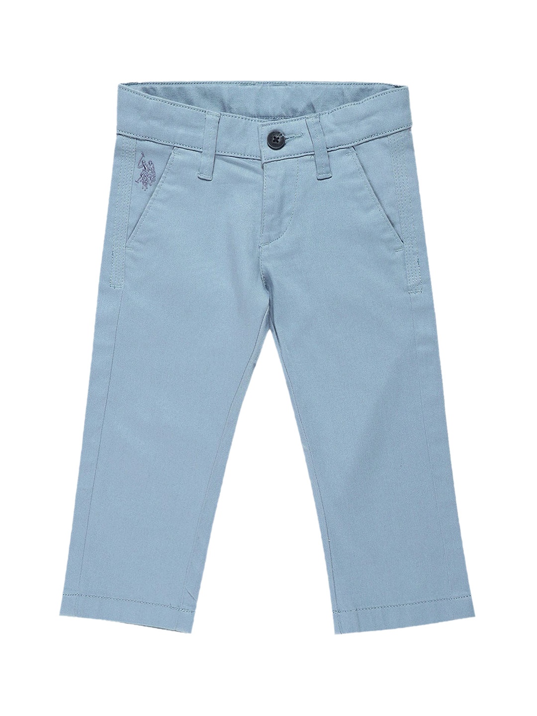 

U.S. Polo Assn. Kids Boys Classic Slim Fit Mid-Rise Trousers, Blue