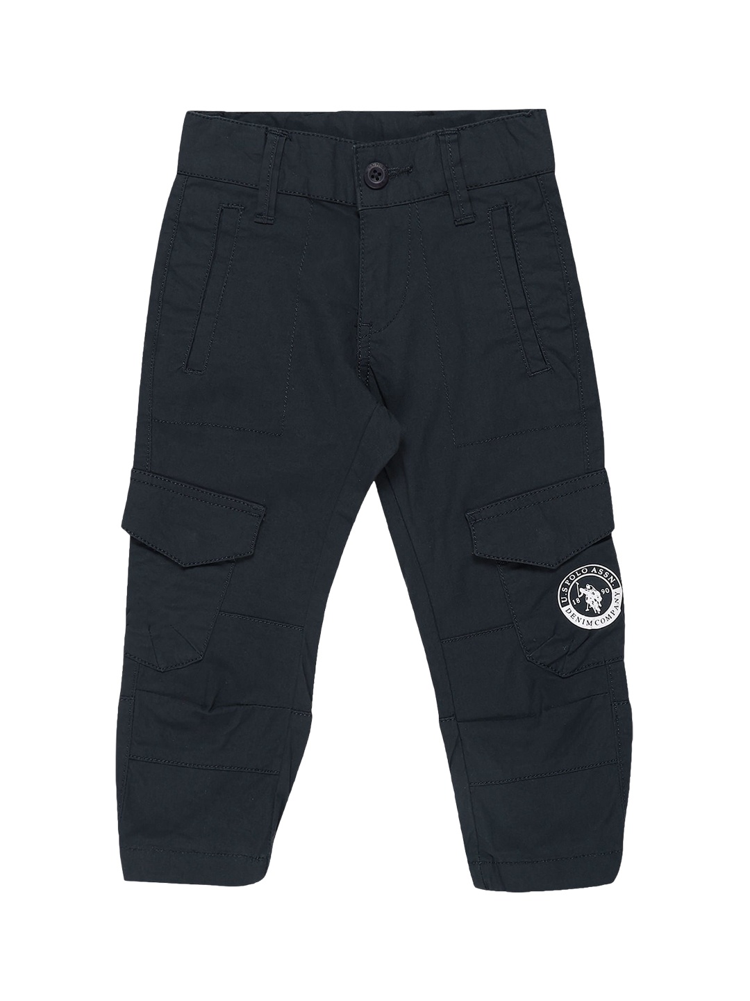 

U.S. Polo Assn. Kids Boys Classic Slim Fit Mid-Rise Cargos Trousers, Blue