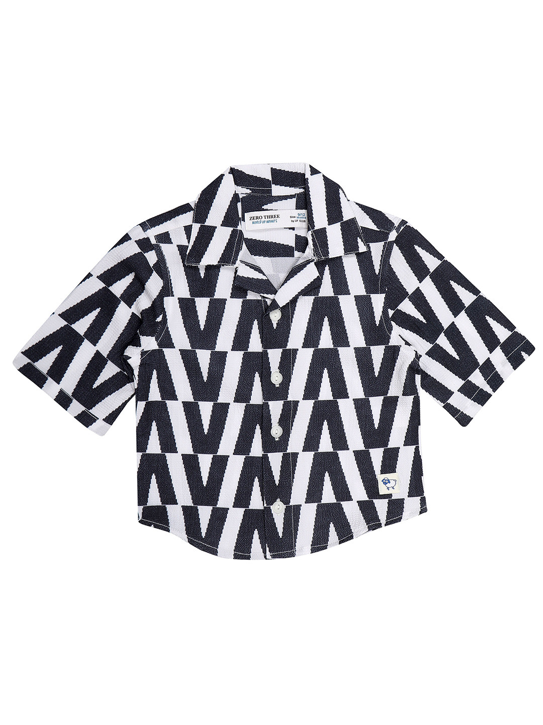 

ZERO THREE Boys Comfort Abstract Printed Casual Shirt, Black