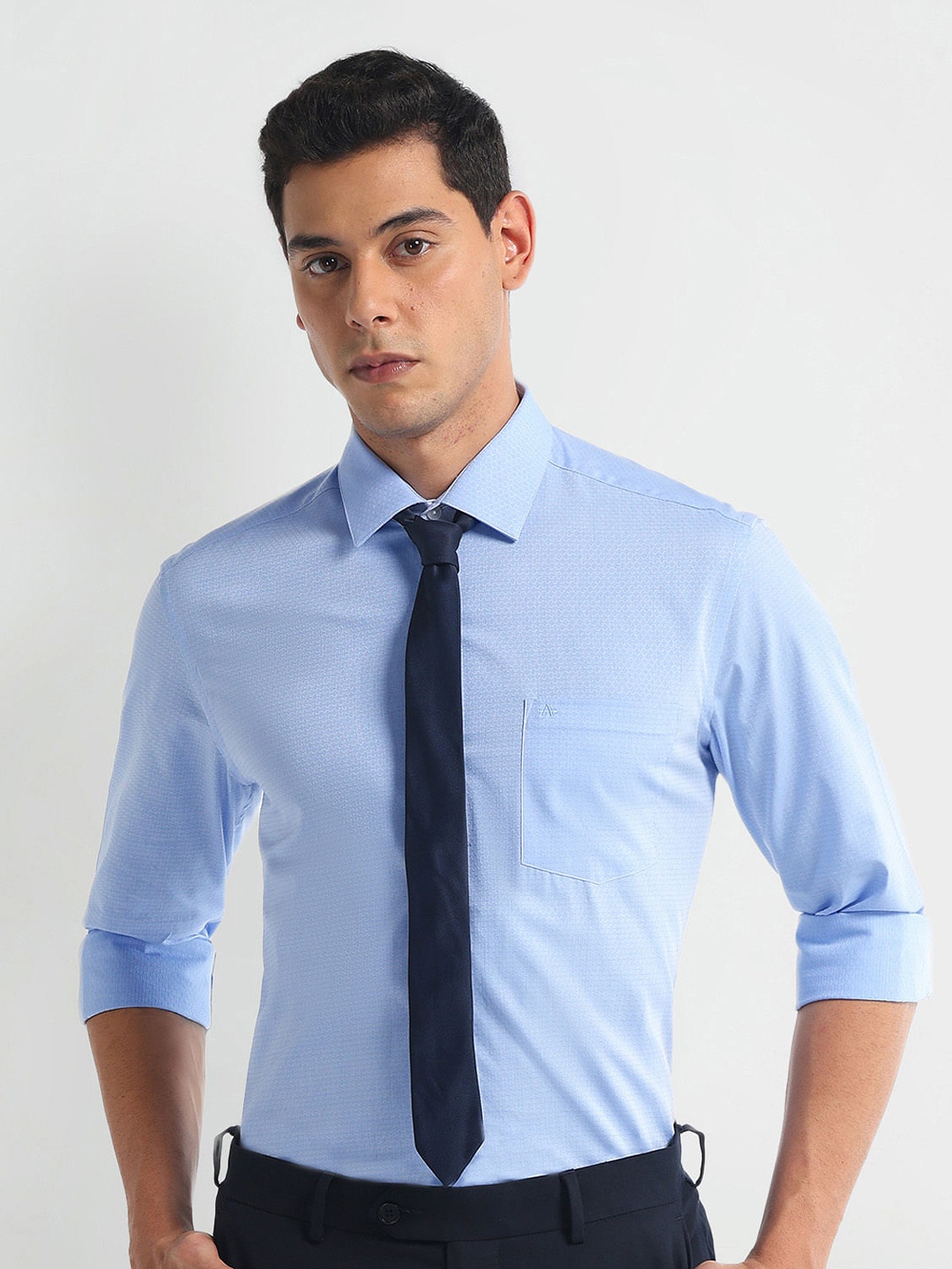 

Arrow Slim Fit Opaque Cotton Formal Shirt, Blue