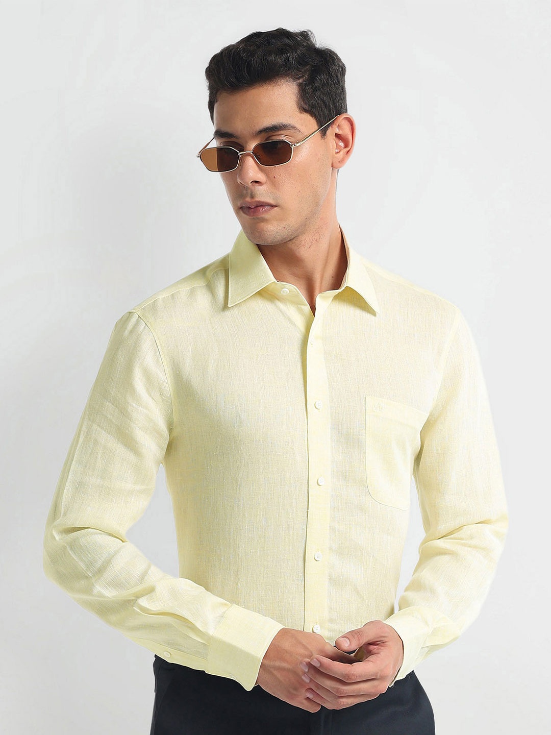 

Arrow Slim Fit Opaque Cotton 1851 Formal Shirt, Yellow