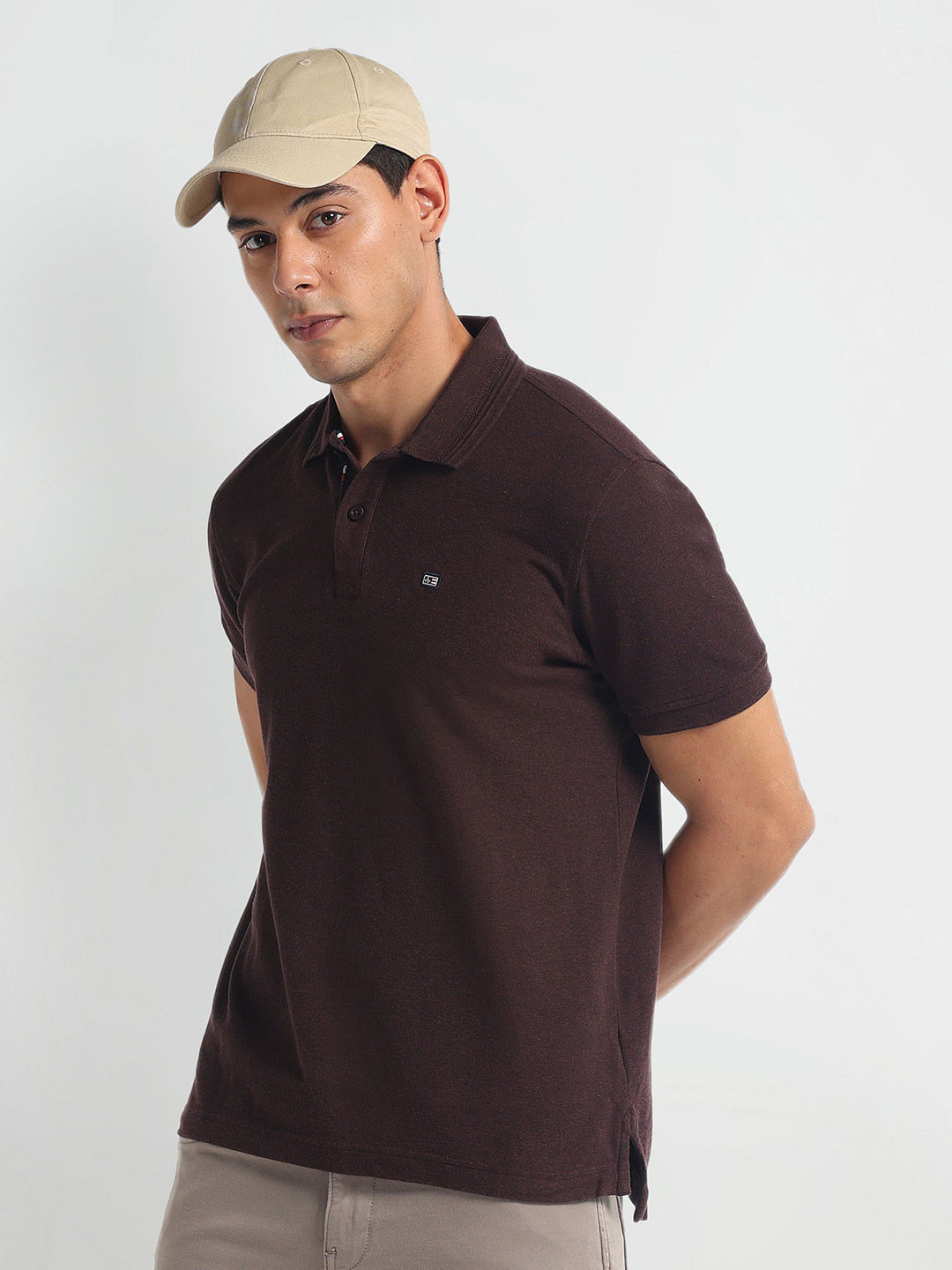 

Arrow Sport Polo Collar Cotton T-shirt, Brown