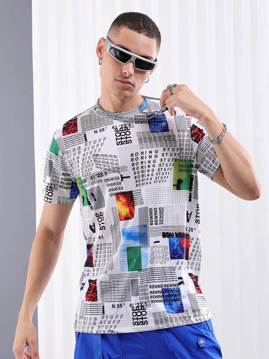 

The Indian Garage Co Graphic Printed Slim Fit T-shirt, White