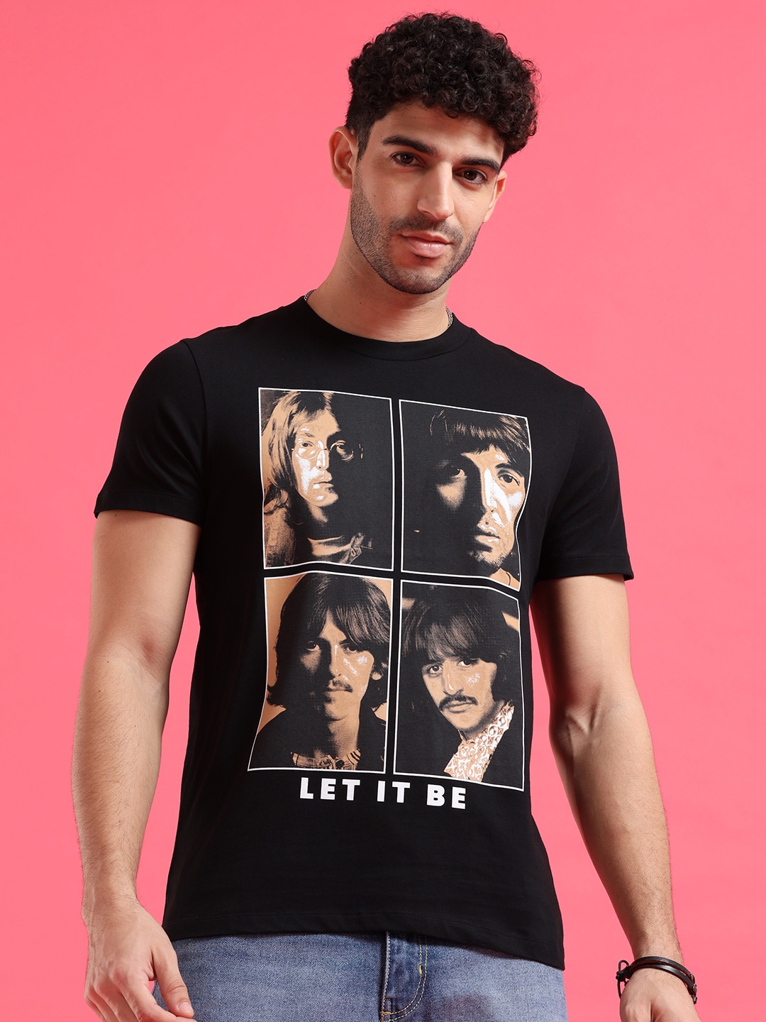 

Entertainment Store Beatles 1676 Pure Cotton T-shirt, Black