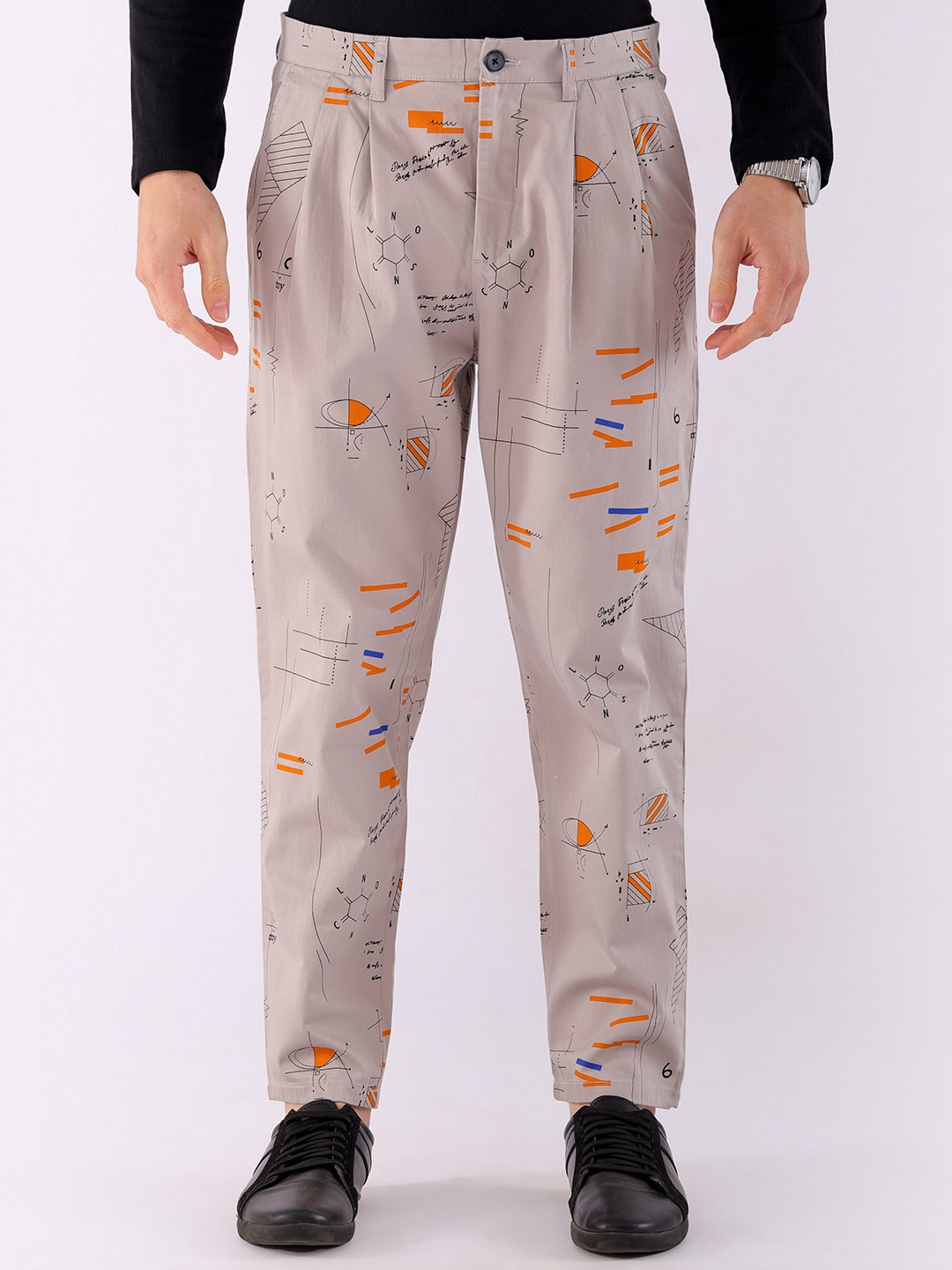 

The Indian Garage Co Abstract Printed Cotton Loose Fit Trouser, Purple