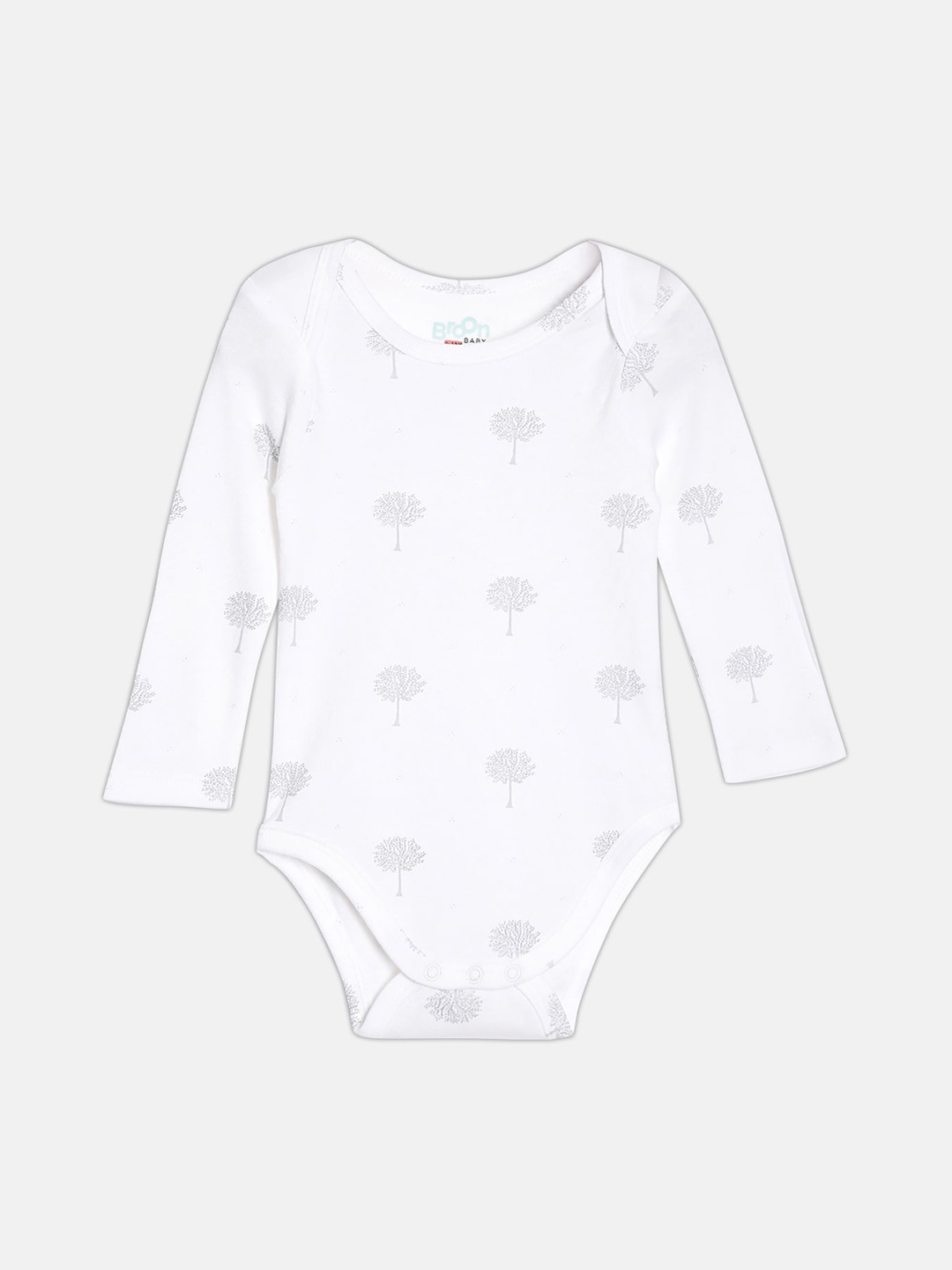 

Broon Infant Boys Printed Organic Cotton Bodysuit, White