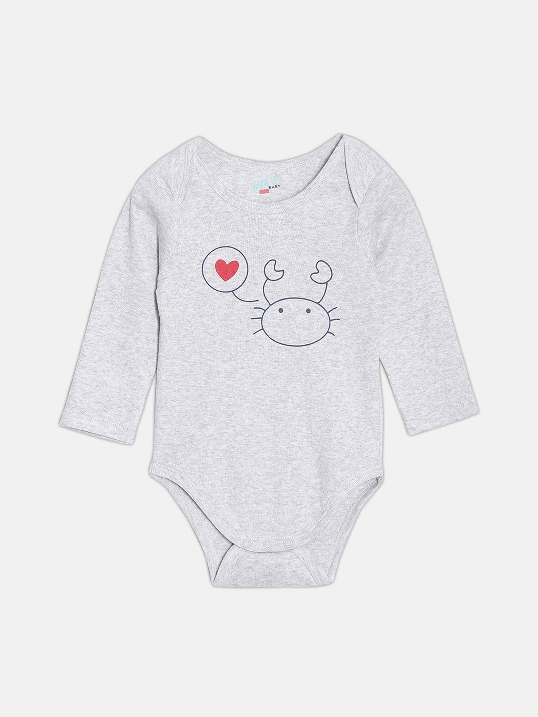 

Broon Infant Boys Printed Organic Cotton Bodysuit, Grey