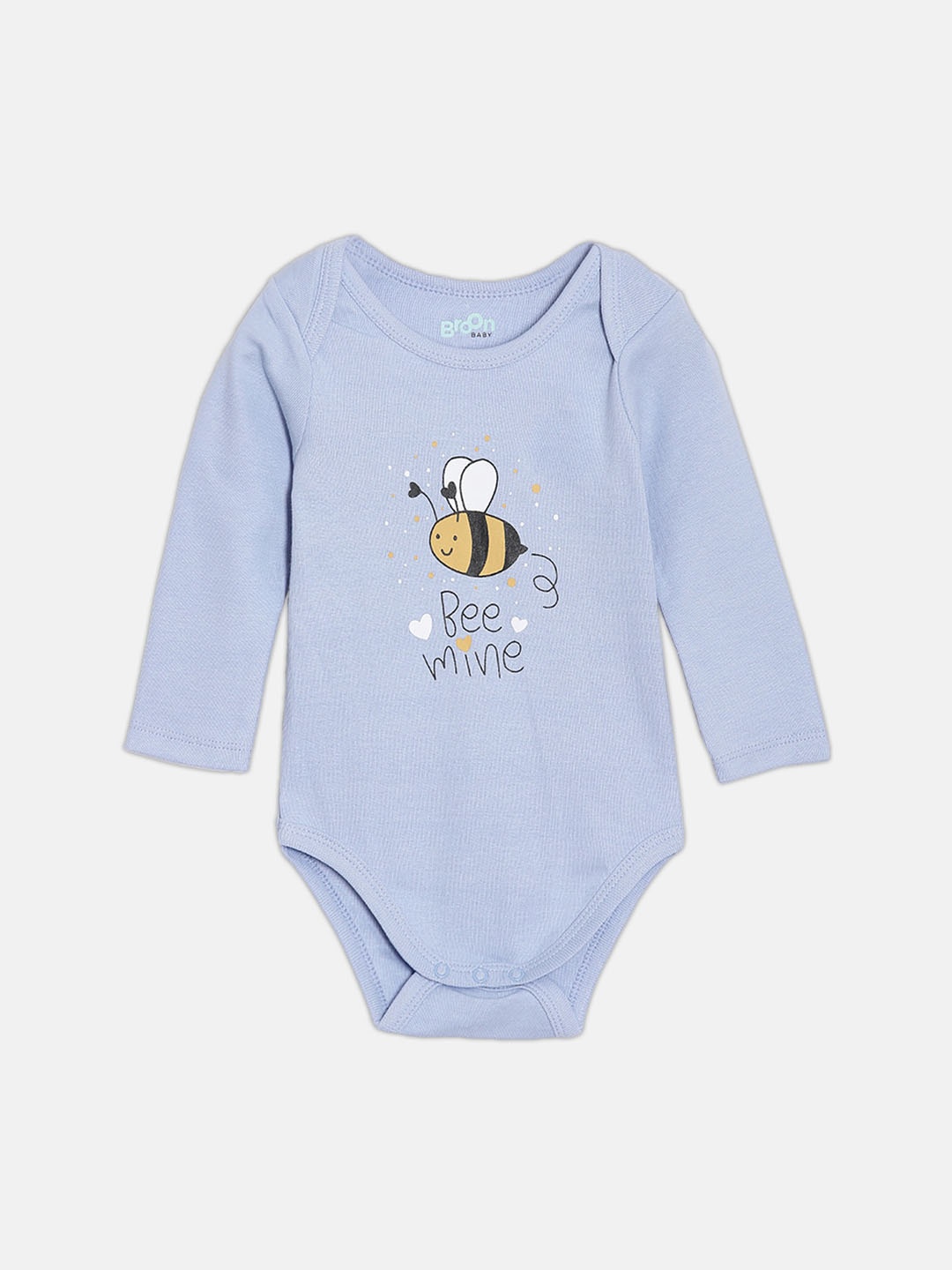 

Broon Infants Boys Printed Envelop Neck Organic Cotton Bodysuit, Blue