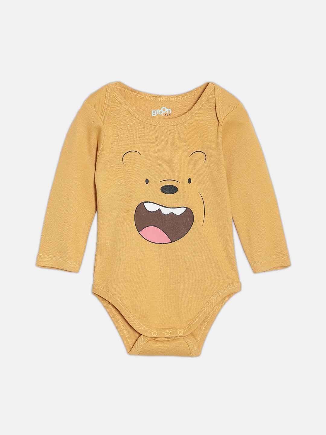 

Broon Infant Boys Printed Organic Cotton Bodysuit, Mustard