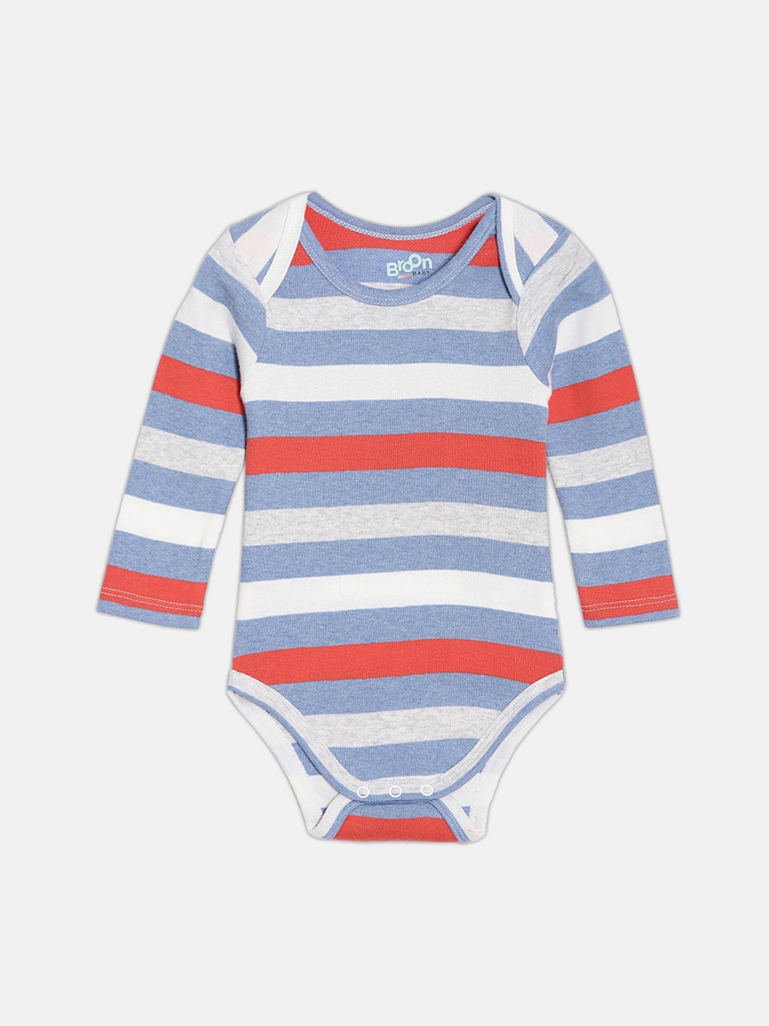 

Broon Infant Boys Striped Organic Cotton Bodysuit, Blue