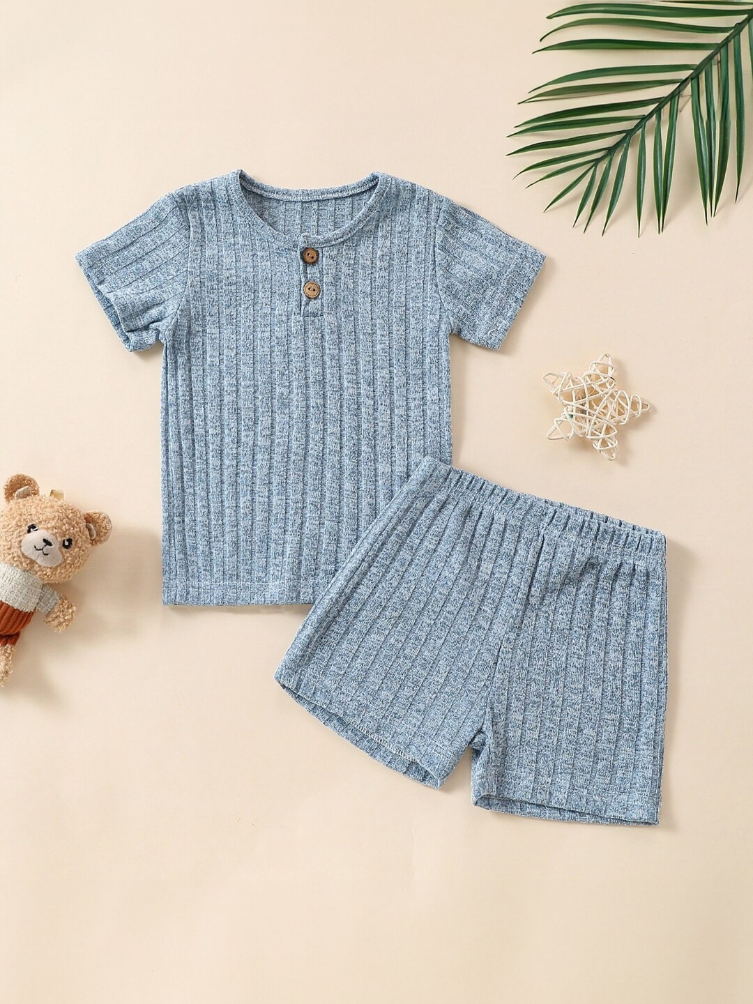 

StyleCast Boys Striped Round Neck T-shirt With Short, Blue