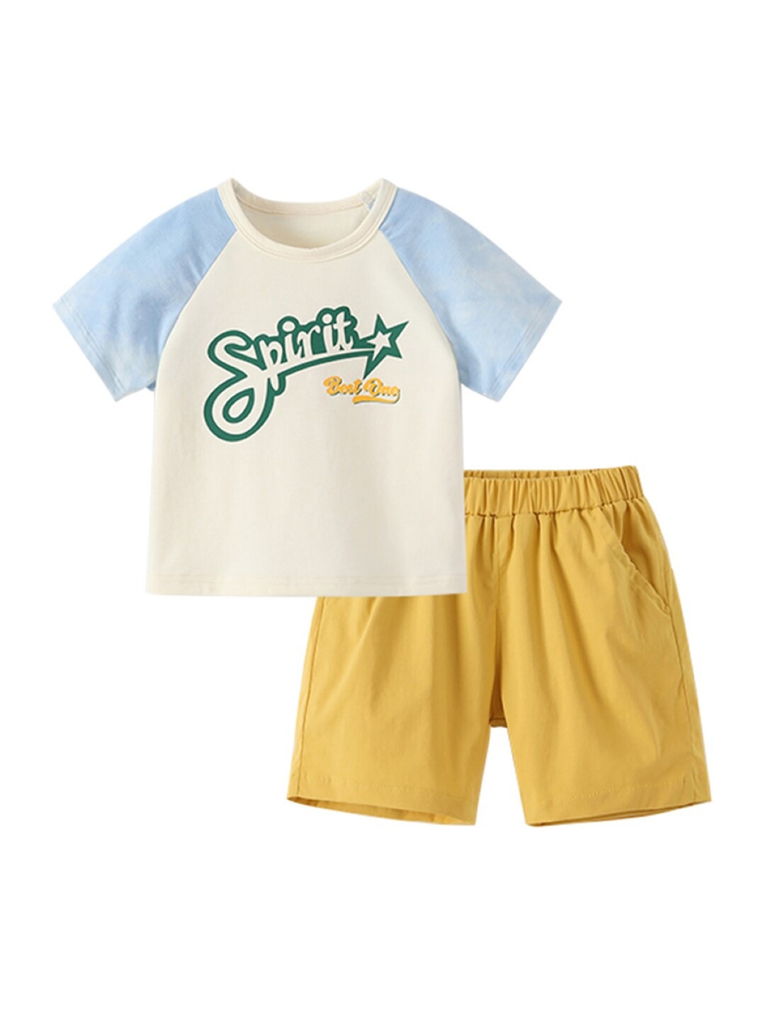 

StyleCast Boys Printed Round Neck T-shirt With Short, Yellow