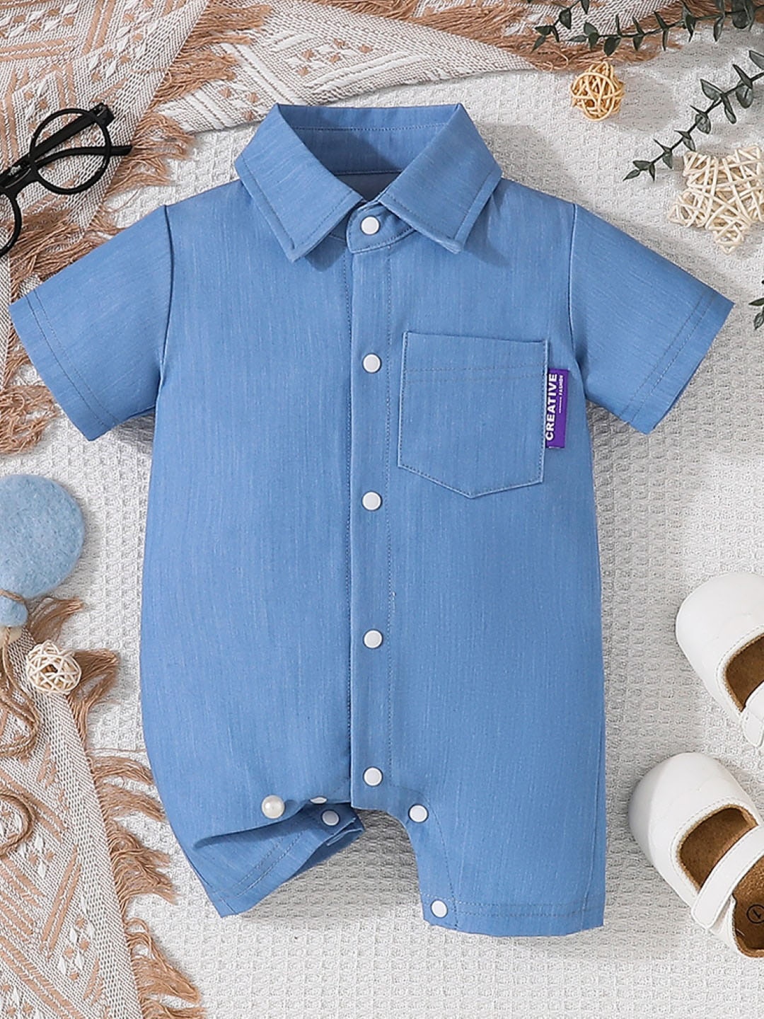

StyleCast Infant Boys Blue Pure Cotton Rompers