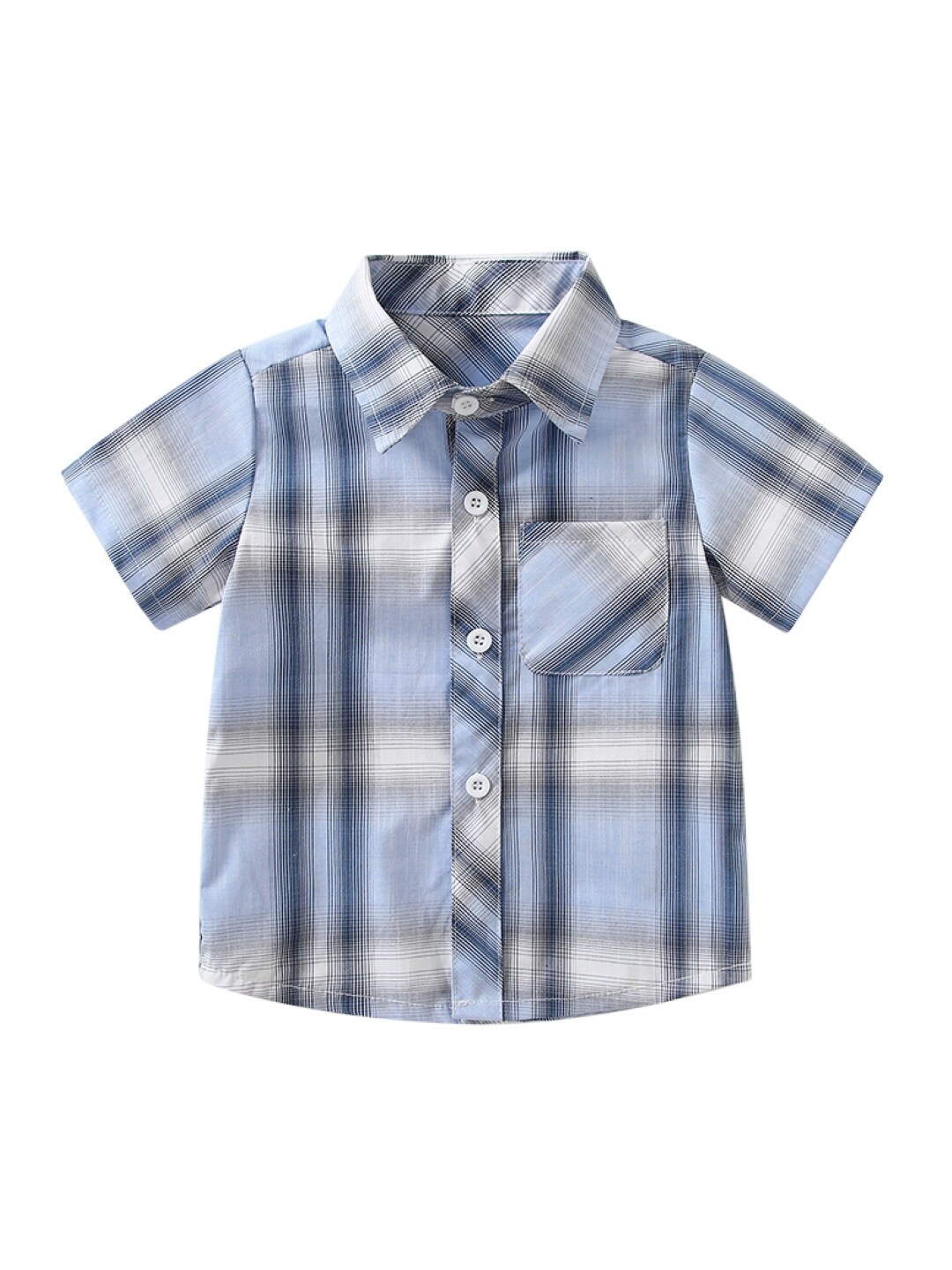 

StyleCast Blue Girls Tartan Checked Spread Collar Cotton Casual Shirt