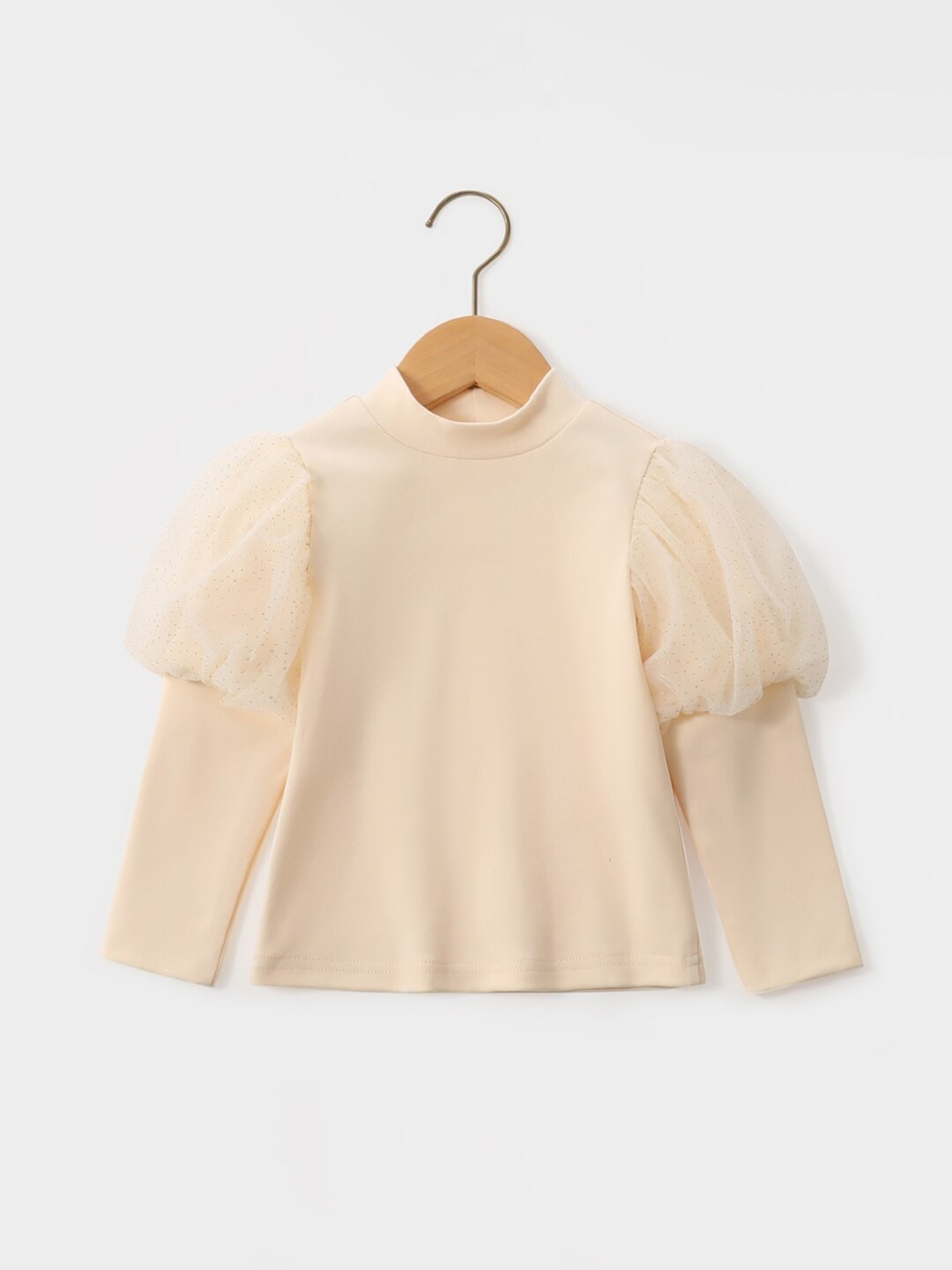 

StyleCast Girls Beige High Neck Cotton Sweatshirt