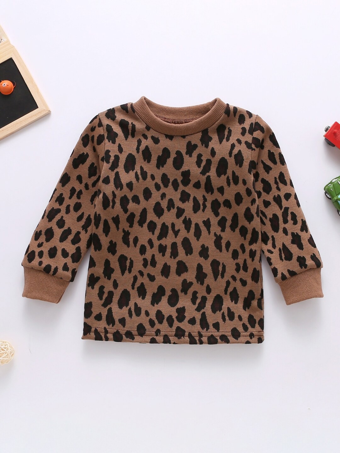 

StyleCast Brown Infant Girls Animal Printed Round Neck Pullover