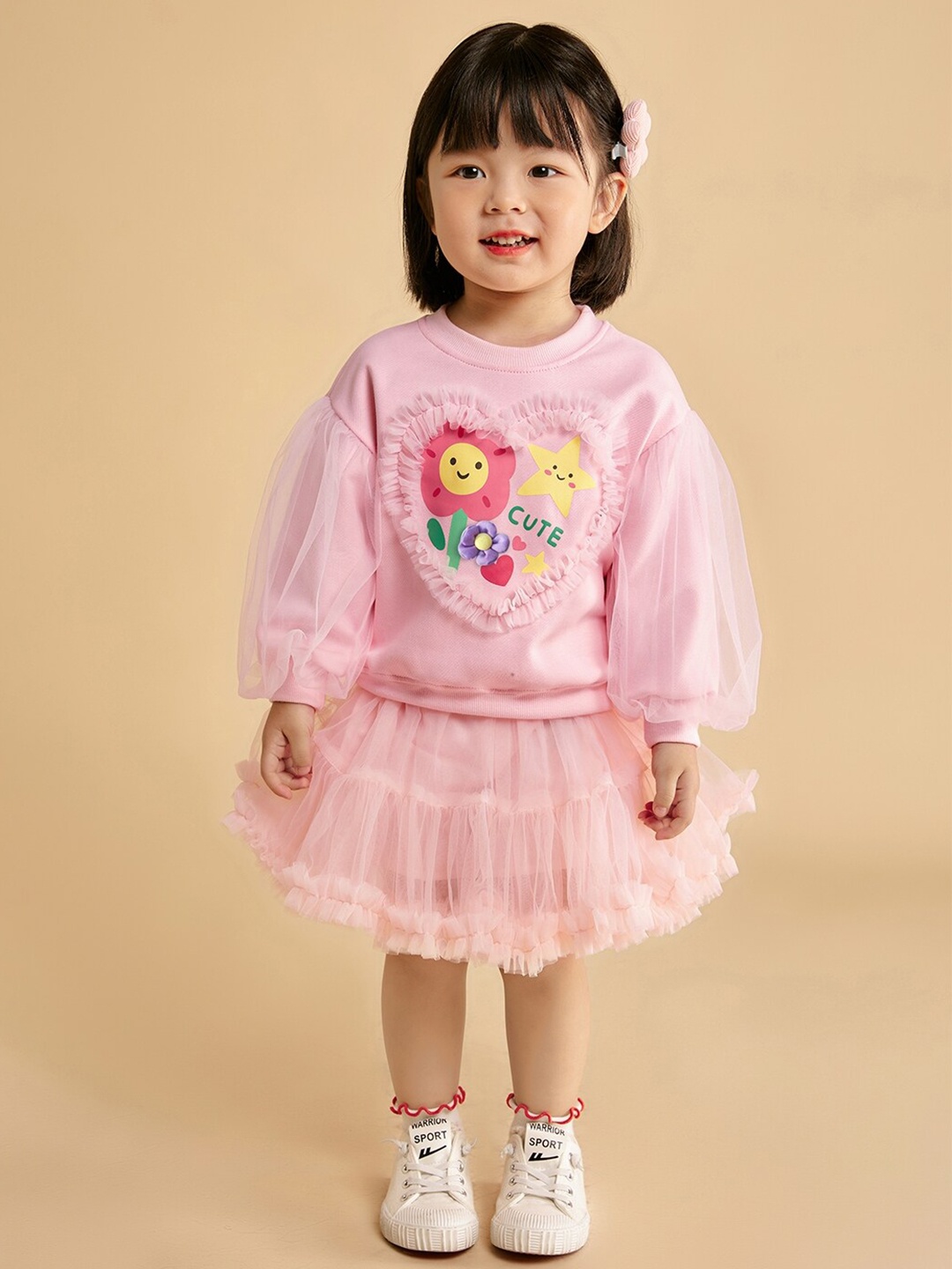 

StyleCast Pink Girls Graphic Printed Pullover Sweatshirt