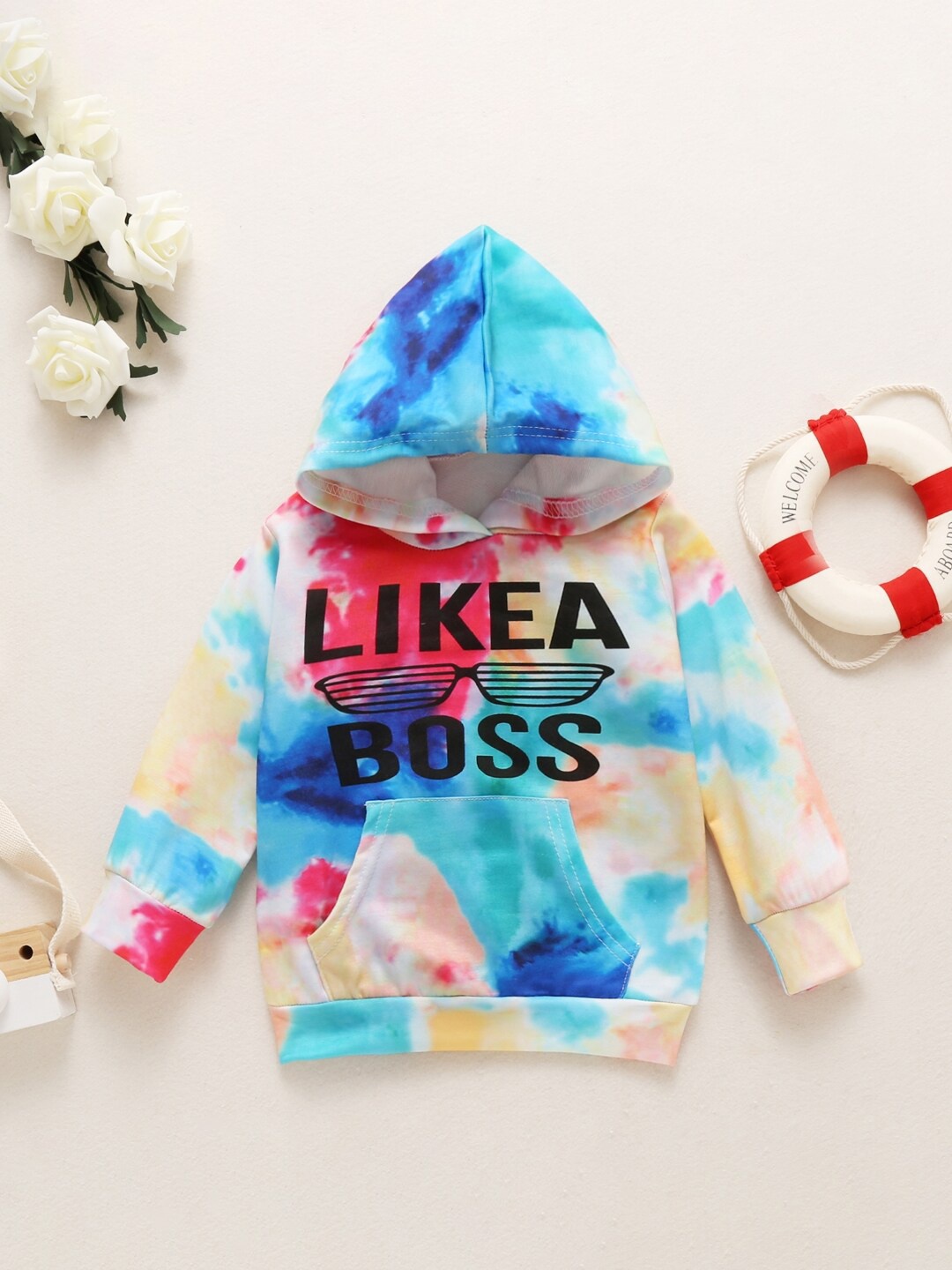 

StyleCast Blue Girls Typography Printed Hooded Pullover Sweatshirt