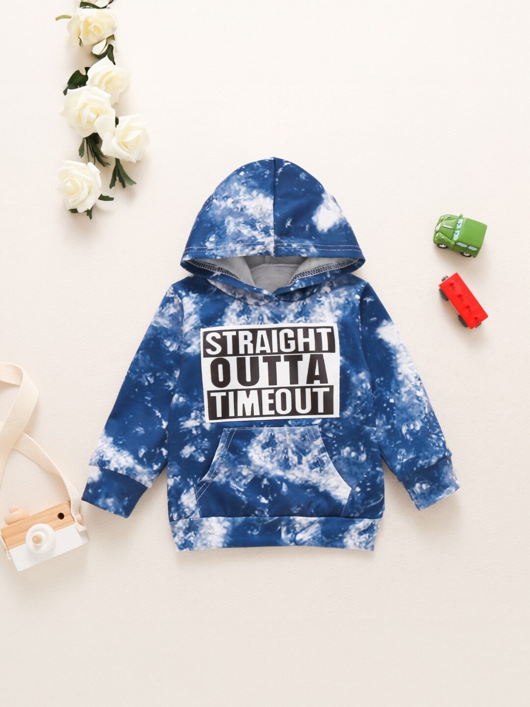 

StyleCast Girls Blue Typography Printed Hooded Sweatshirt