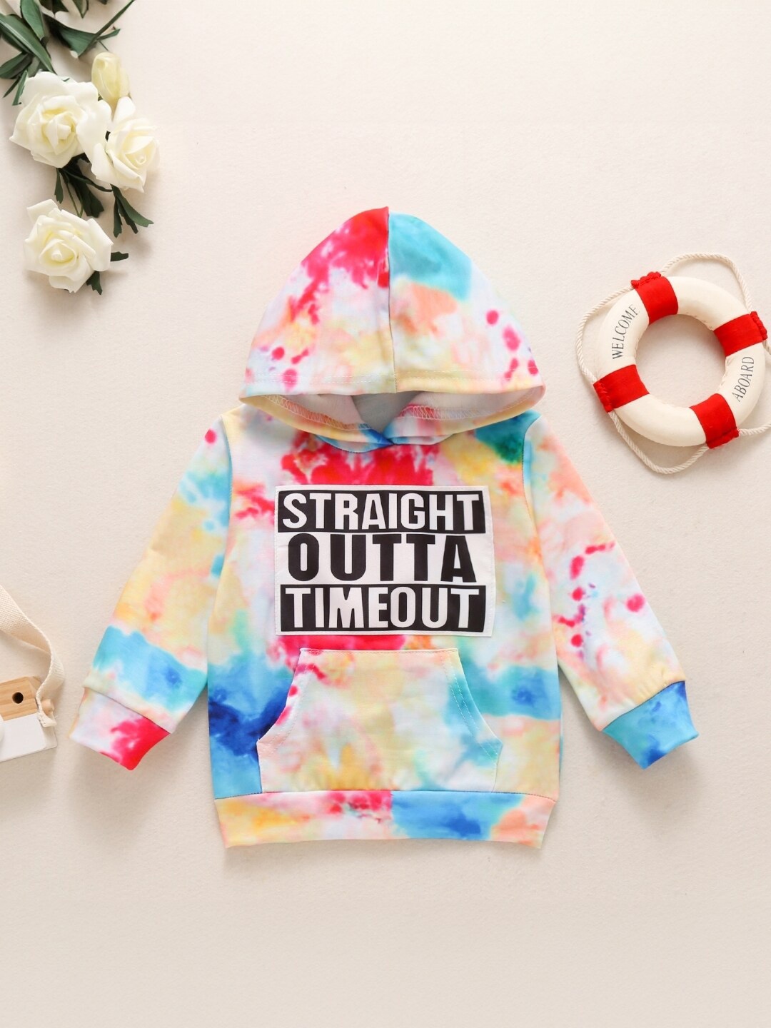 

StyleCast Yellow Infant Girls Abstract Printed Hooded Pullover