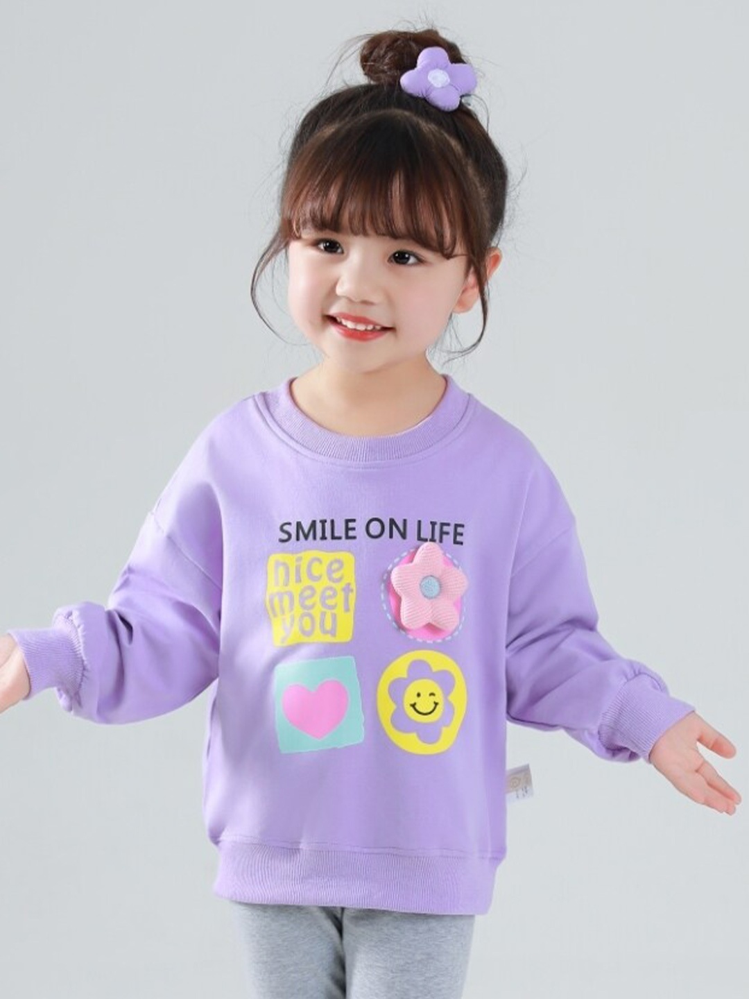 

StyleCast Girls Purple Typography Printed Cotton Sweatshirt